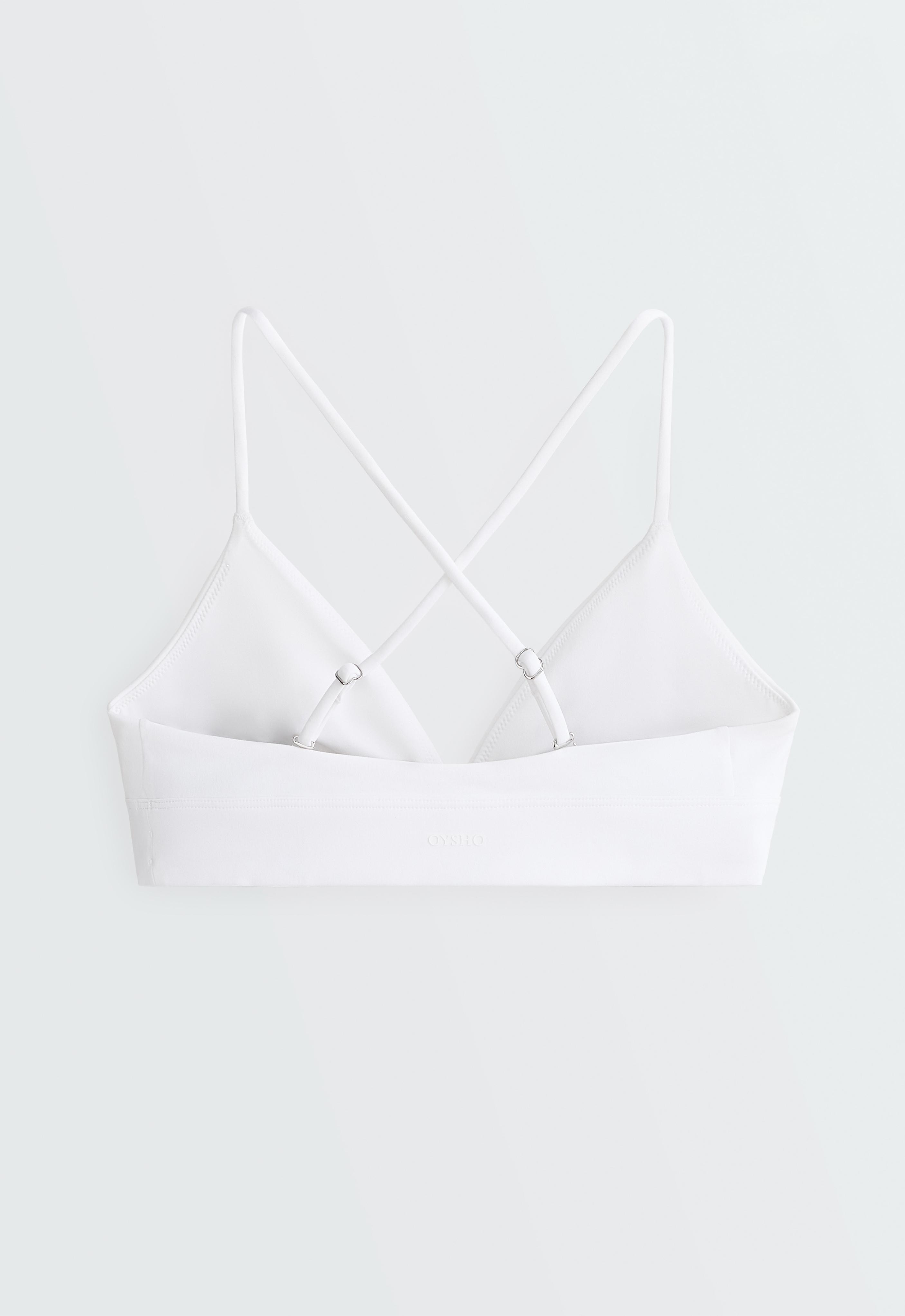 Low-support Comfortlux triangle sports bra — WHITE