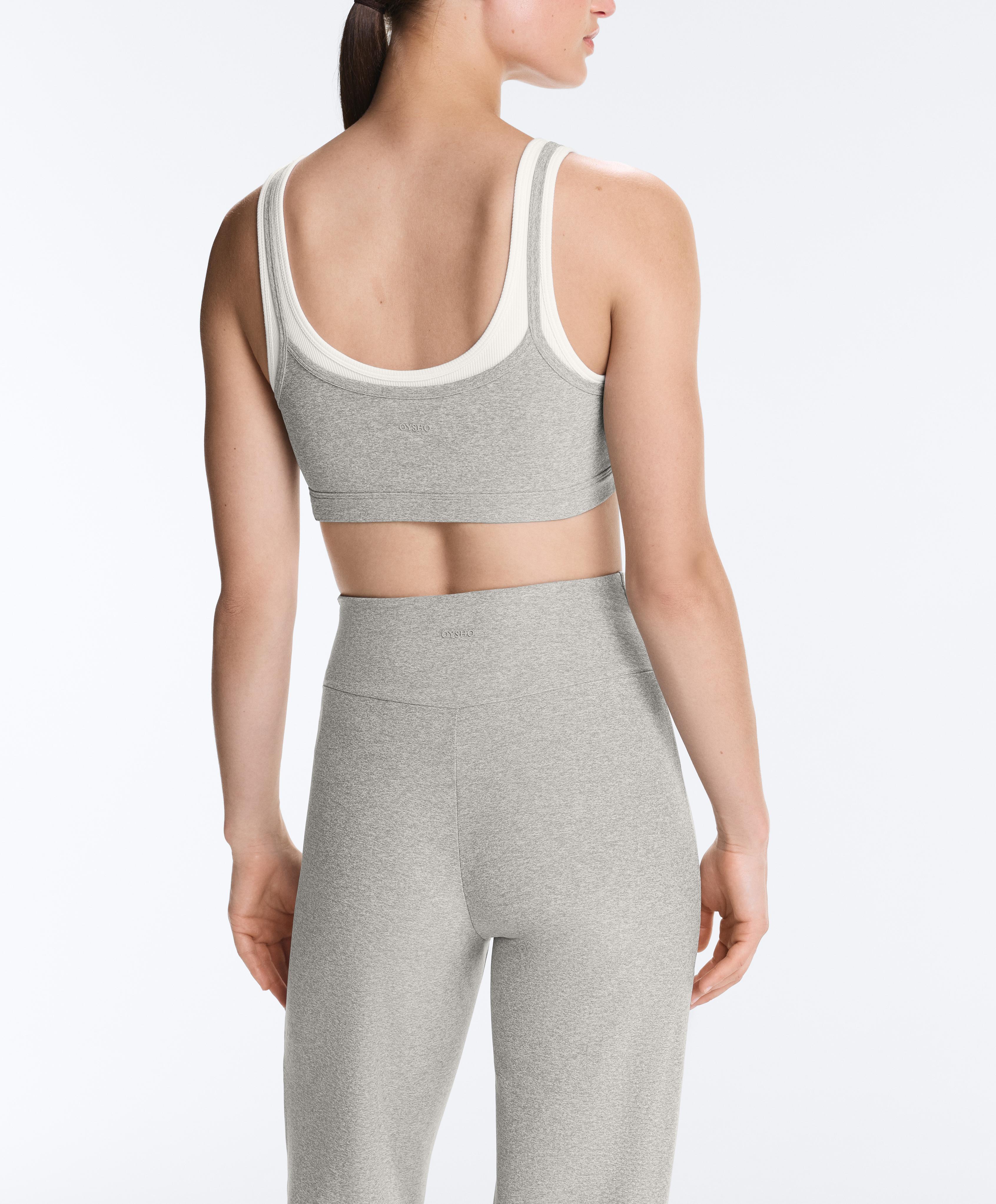 Comfortlux high-waisted straight-leg heathered trousers — GREY MELANGE