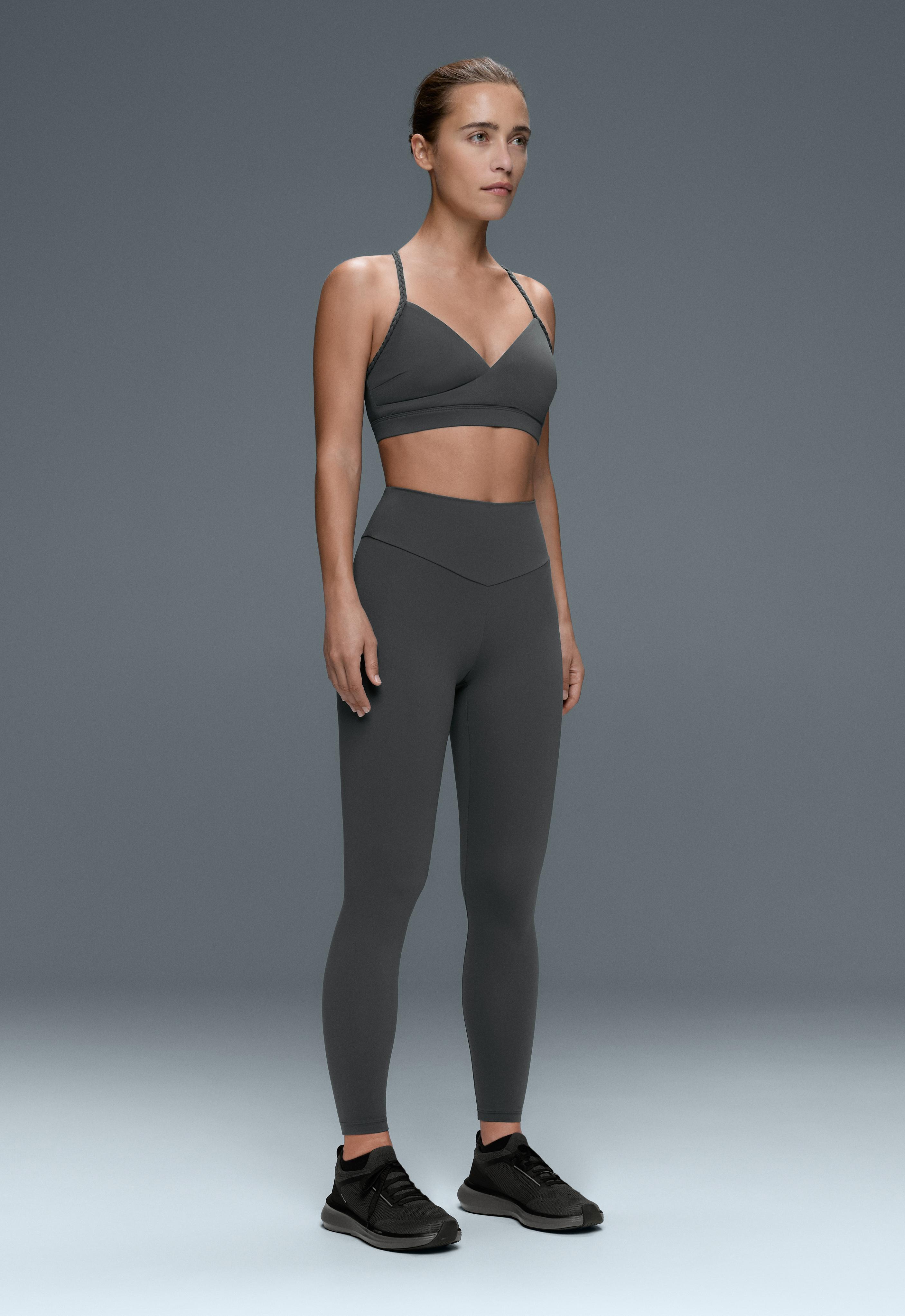 Comfortlux high-waisted ankle-length leggings — STEEL GREY