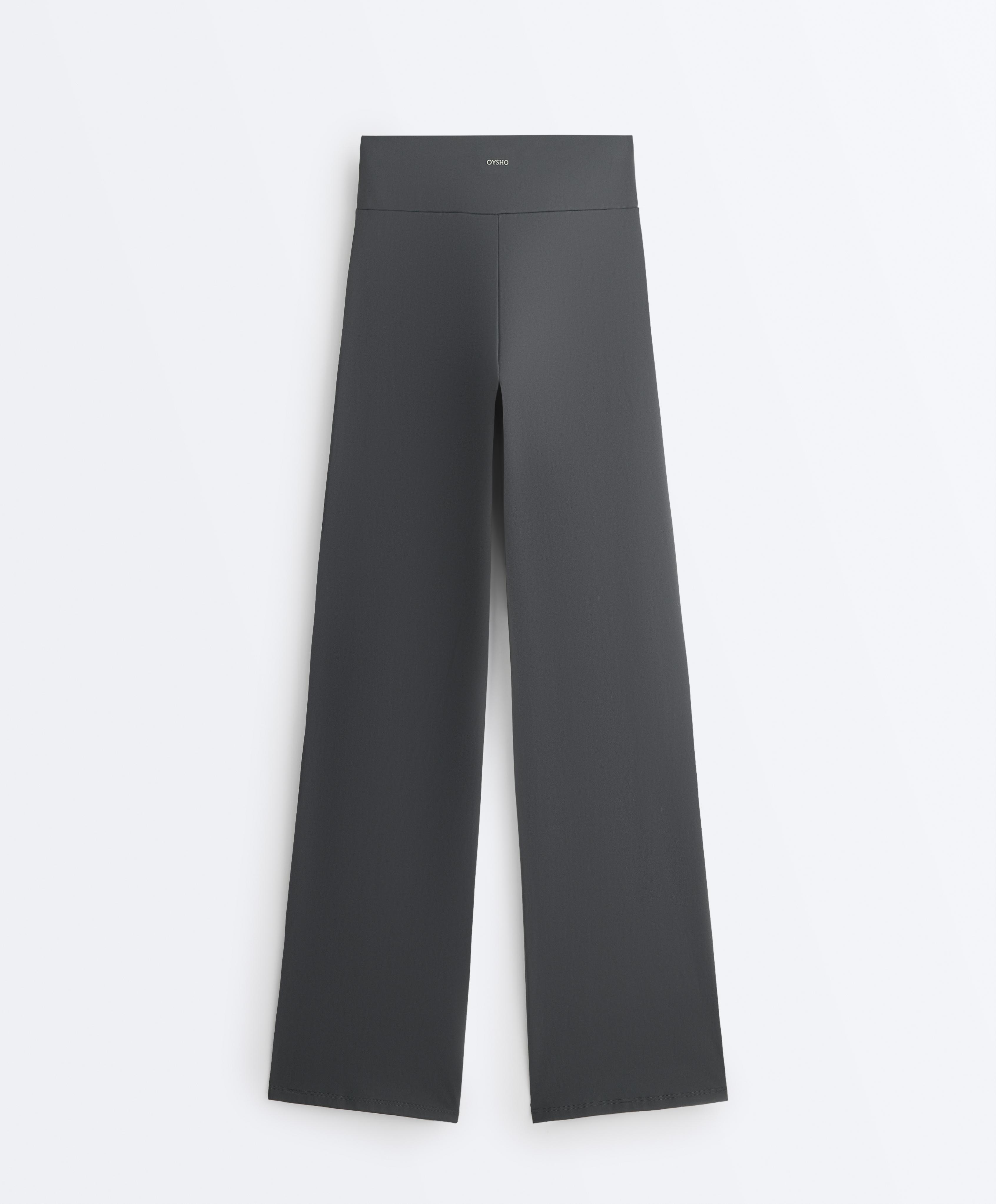 High-rise Comfortlux straight-leg trousers — ASPHALT