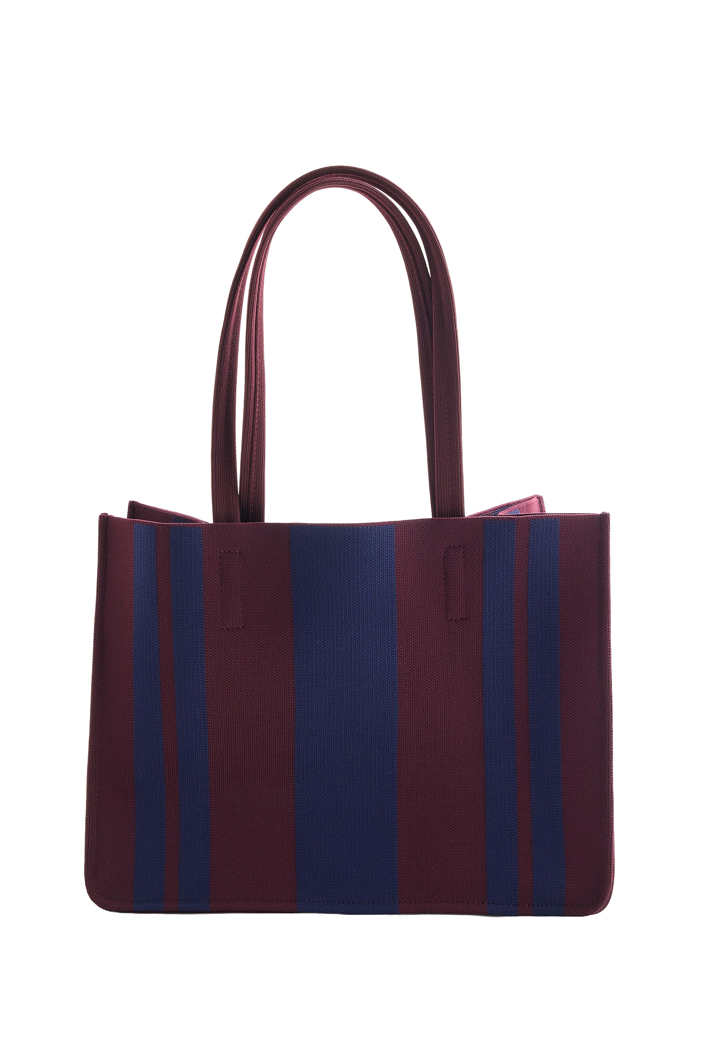 Striped shopper bag — BROWN