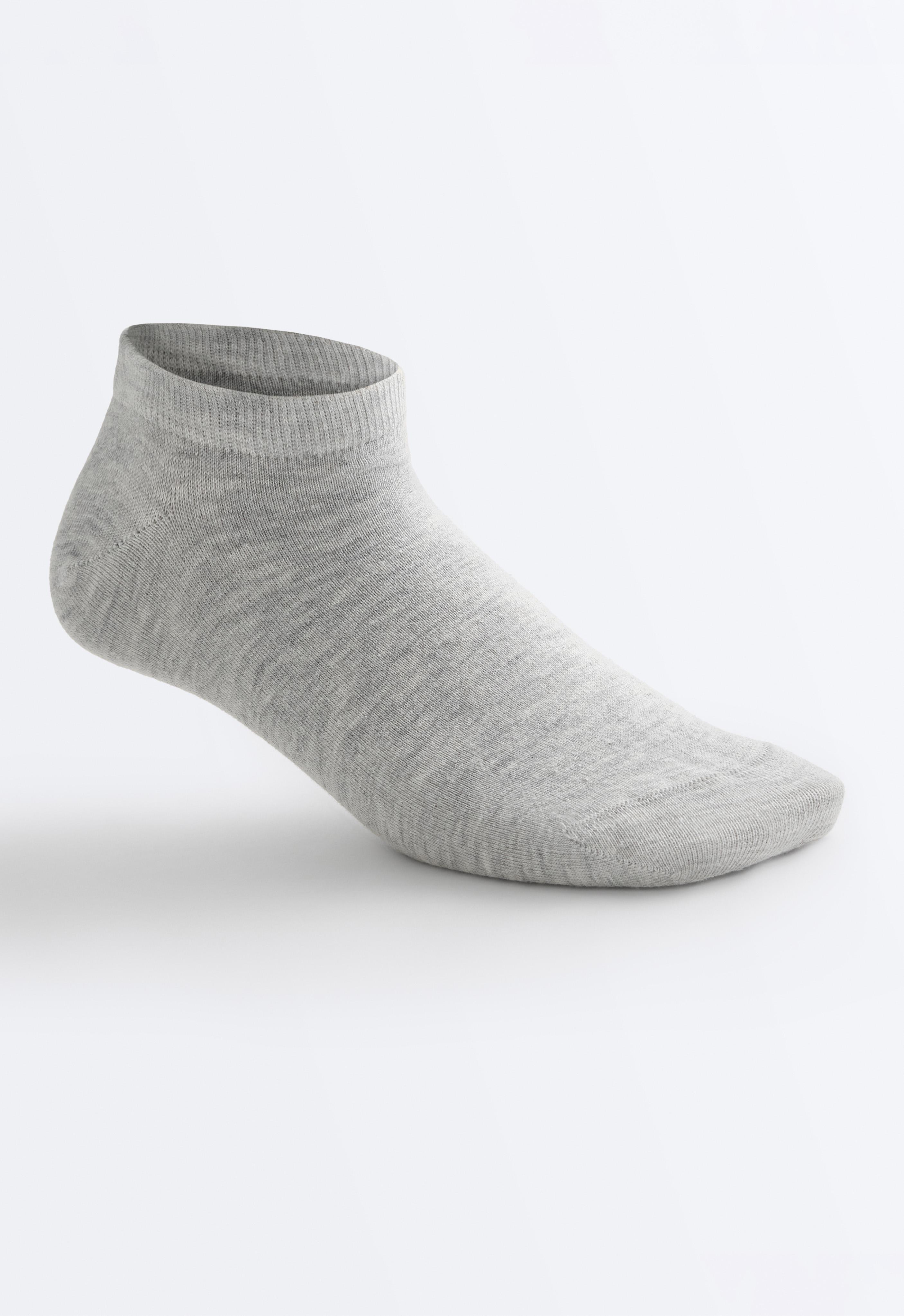 5 pairs of cotton sneaker socks — PALE GREY MELANGE