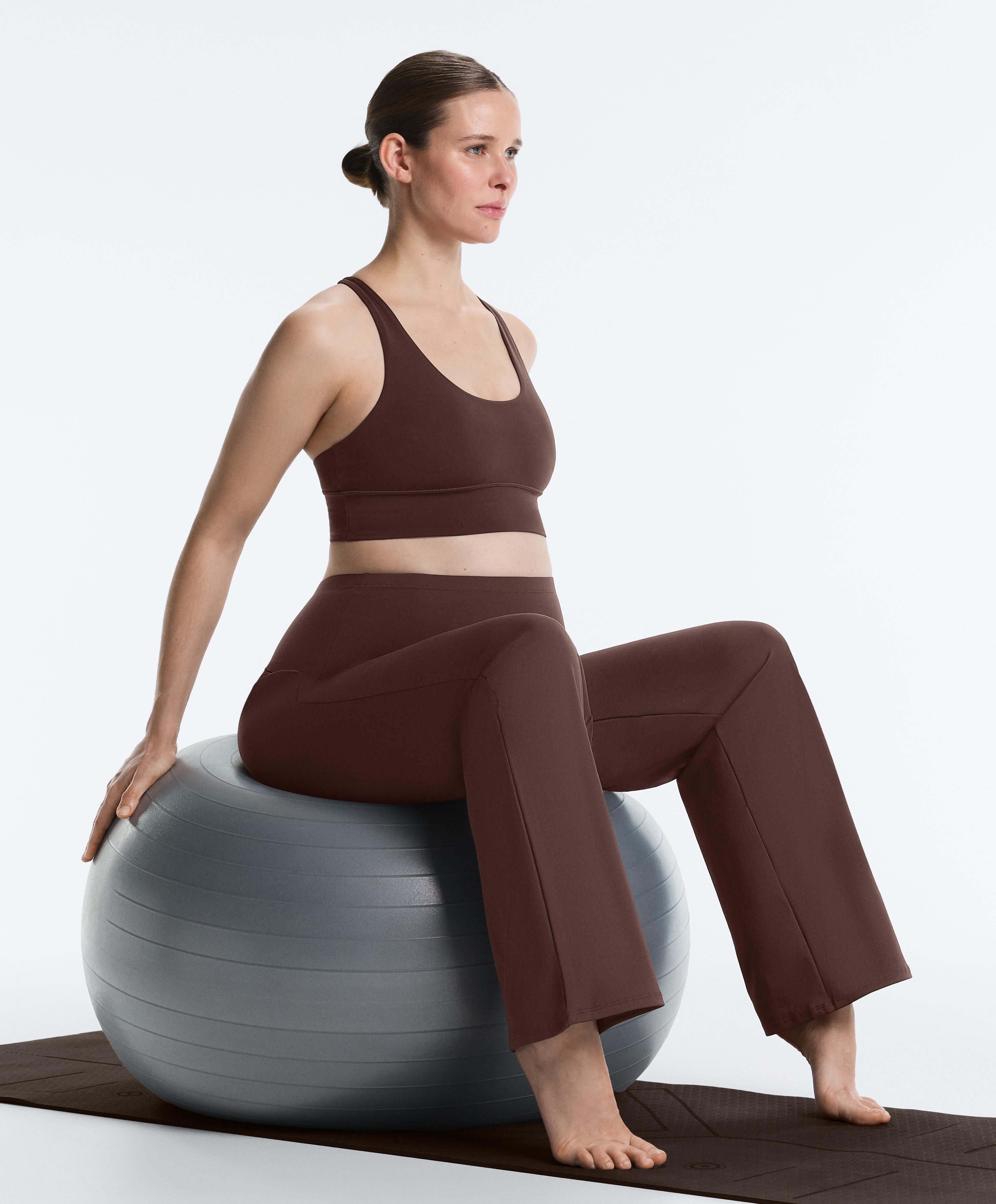 Comfortlux maternity straight-leg trousers — BROWN