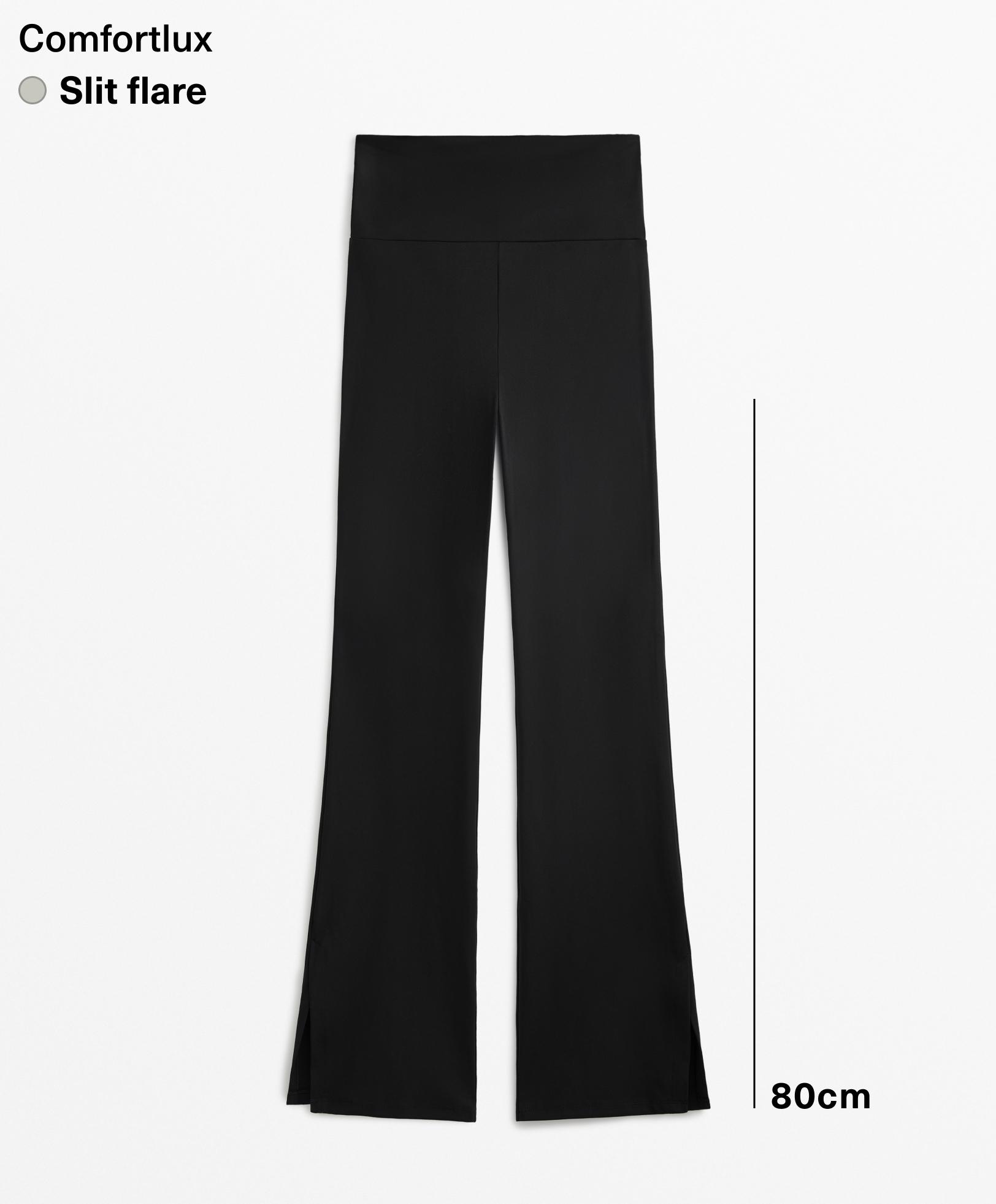 Comfortlux slit flare trousers