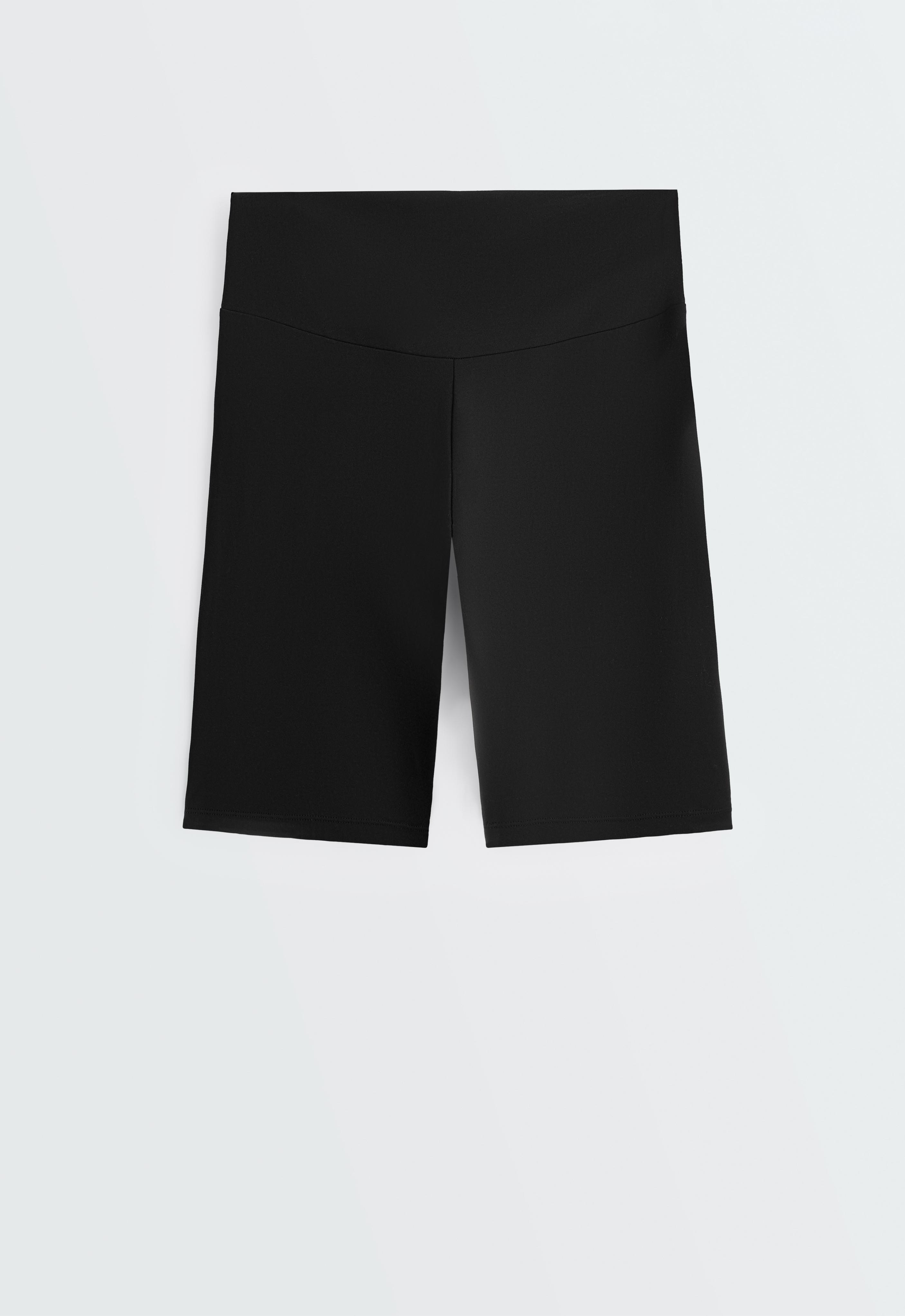 Comfortlux high-waisted 25cm biker leggings — BLACK
