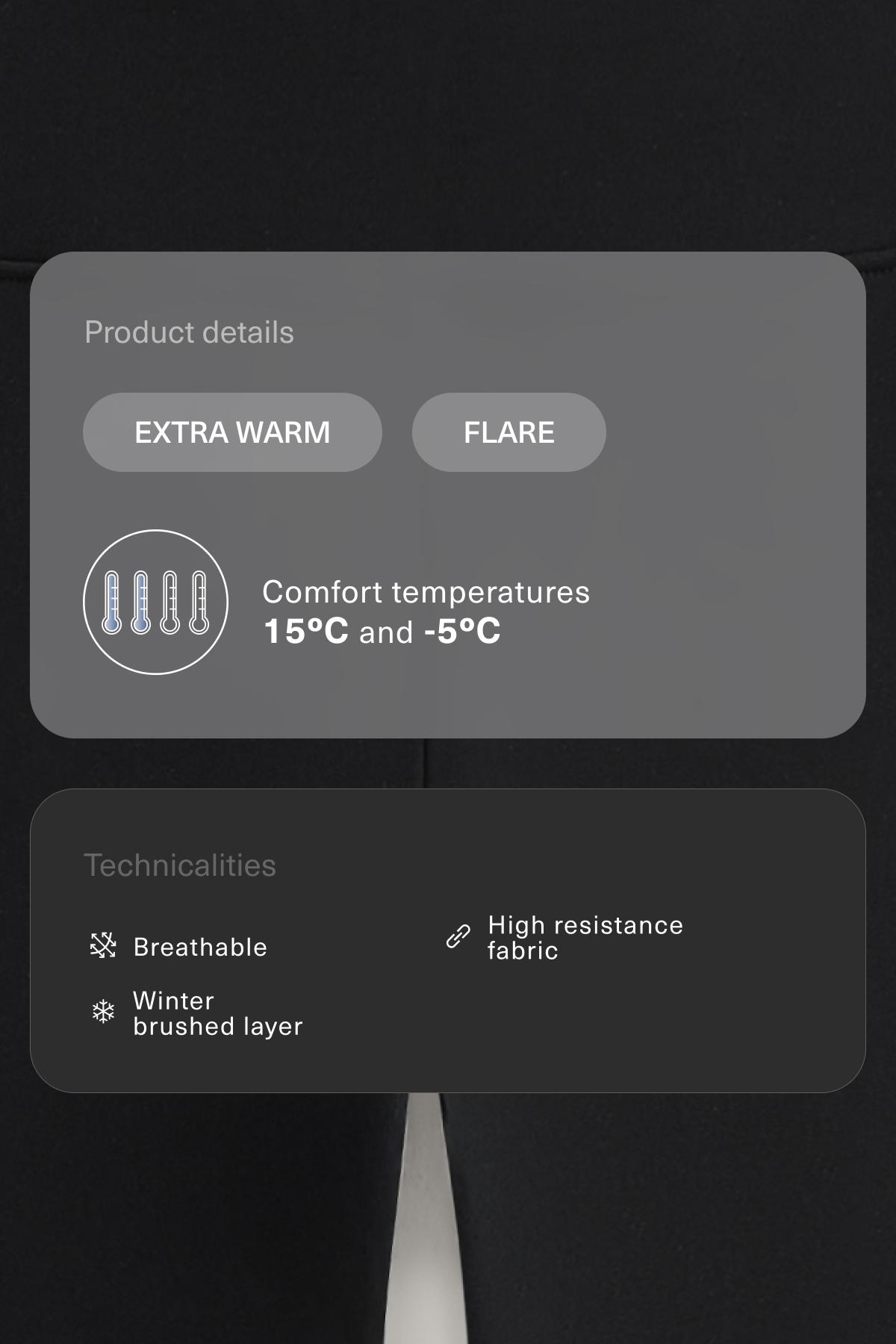 Flare extra Warm seamless super high rise trousers — BLACK