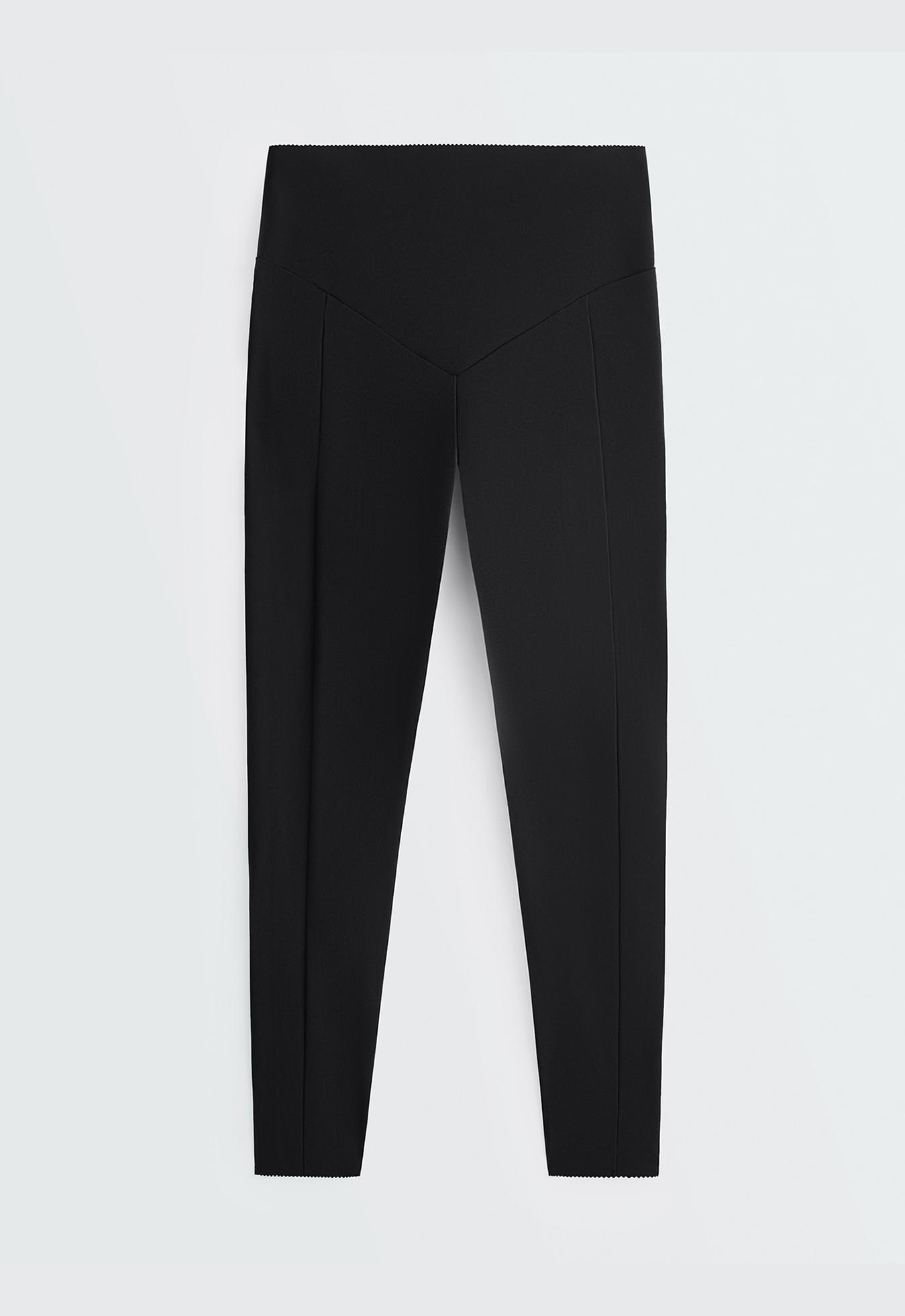 Compressive high-waisted pocket ankle-length leggings — BLACK