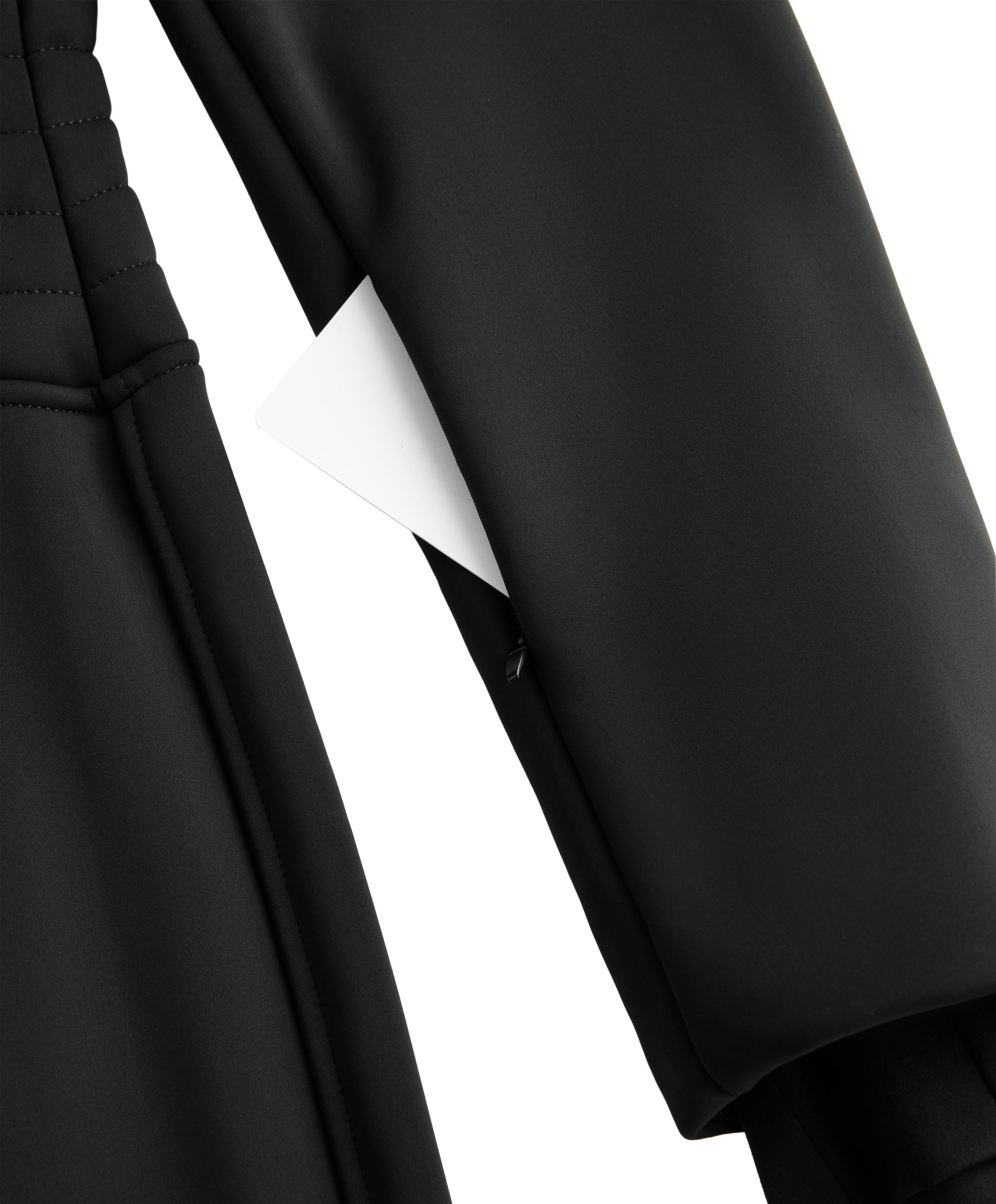 Water-resistant fitted stretch SKI jumpsuit — BLACK