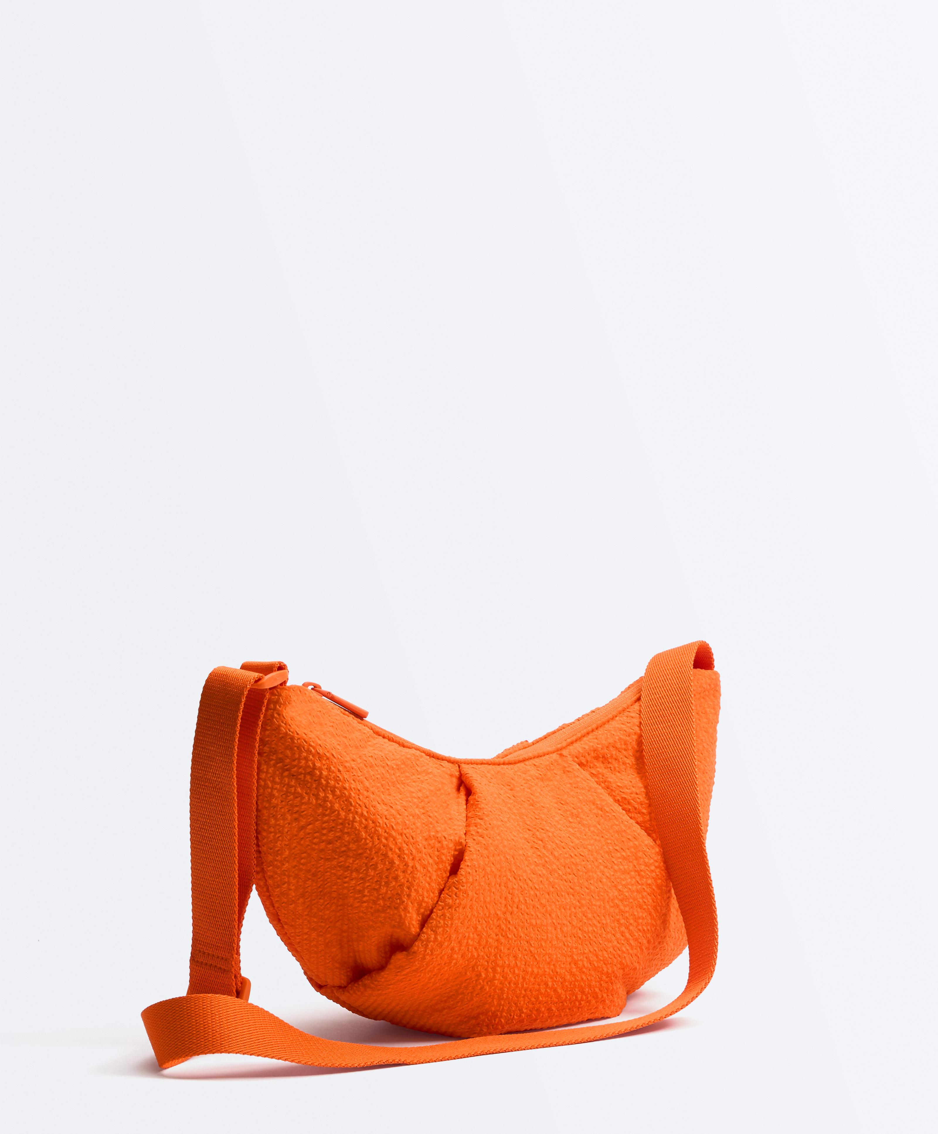 Quilted checked crossbody bag — ORANGE