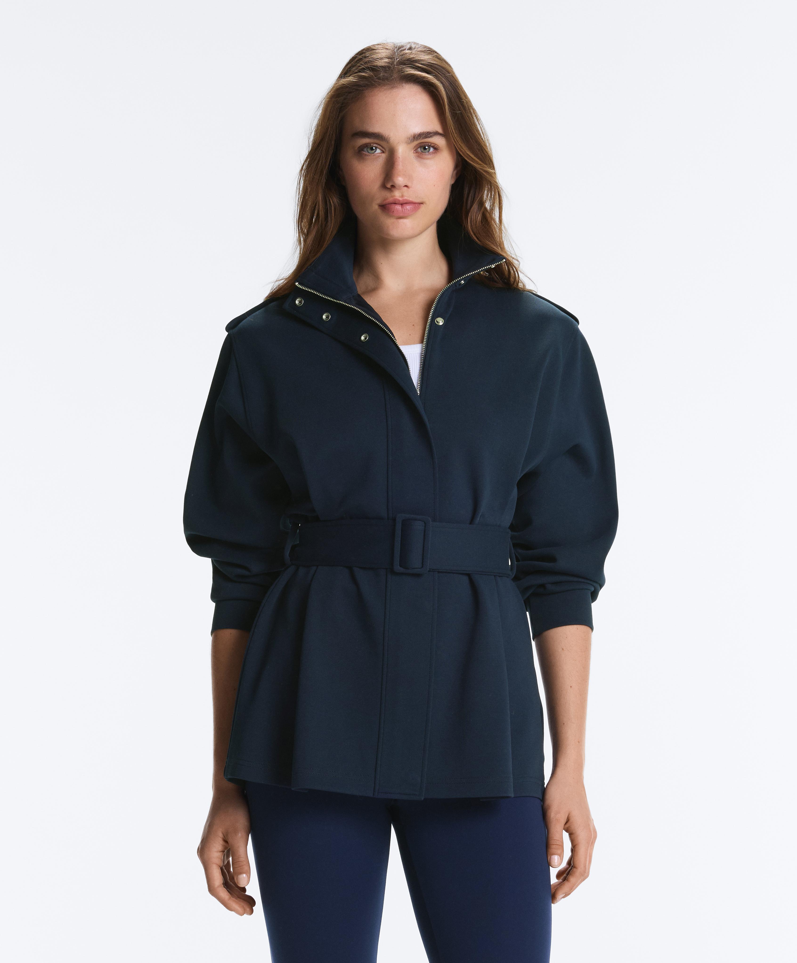 Veste longue Utility à ceinture en piqué de coton