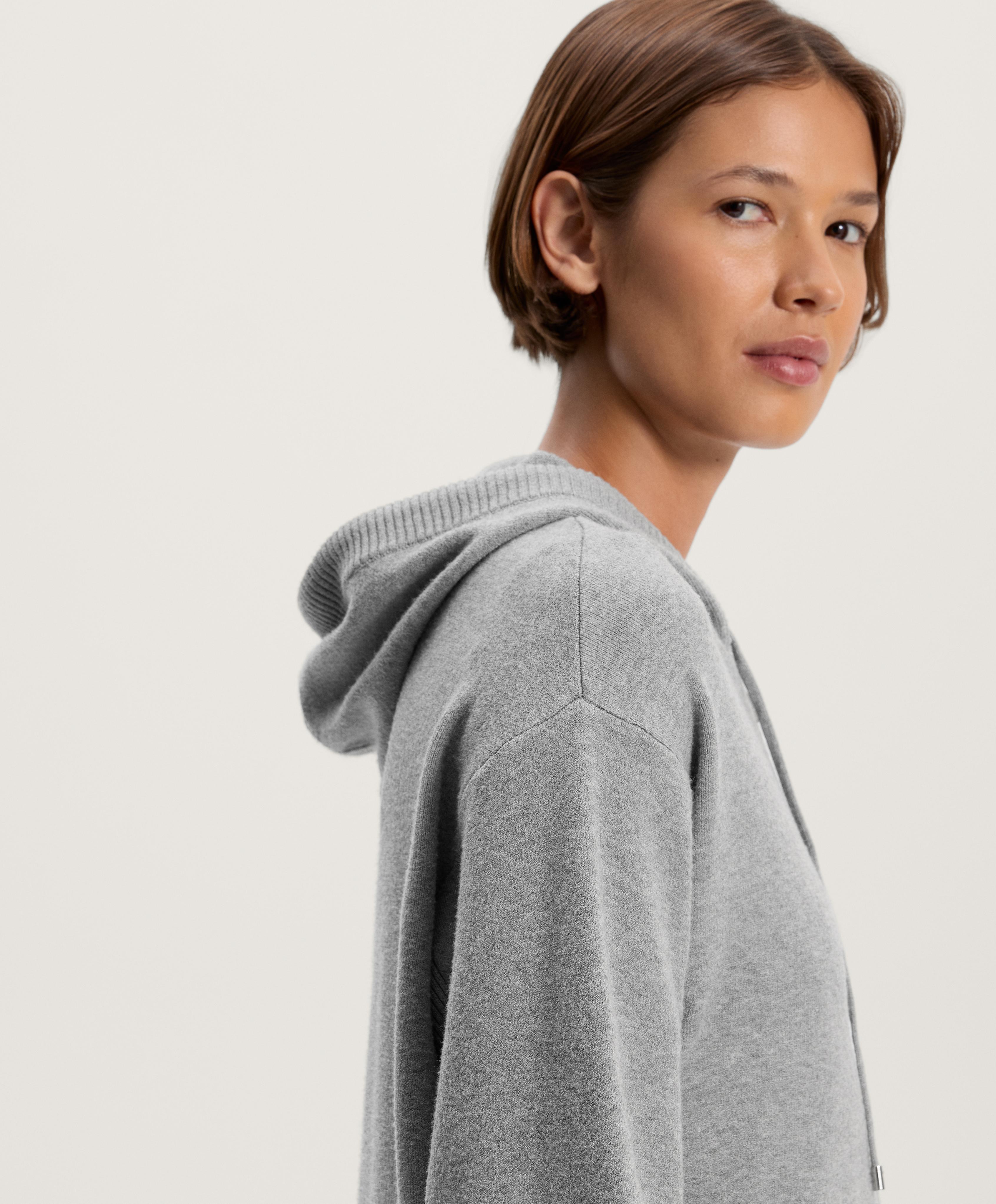 Long knit hooded jacket - Sale Long knit hooded jacket - Sale