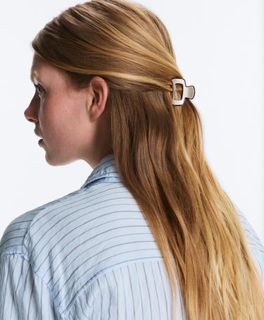 2 mini piping hair clips — CREAM 2