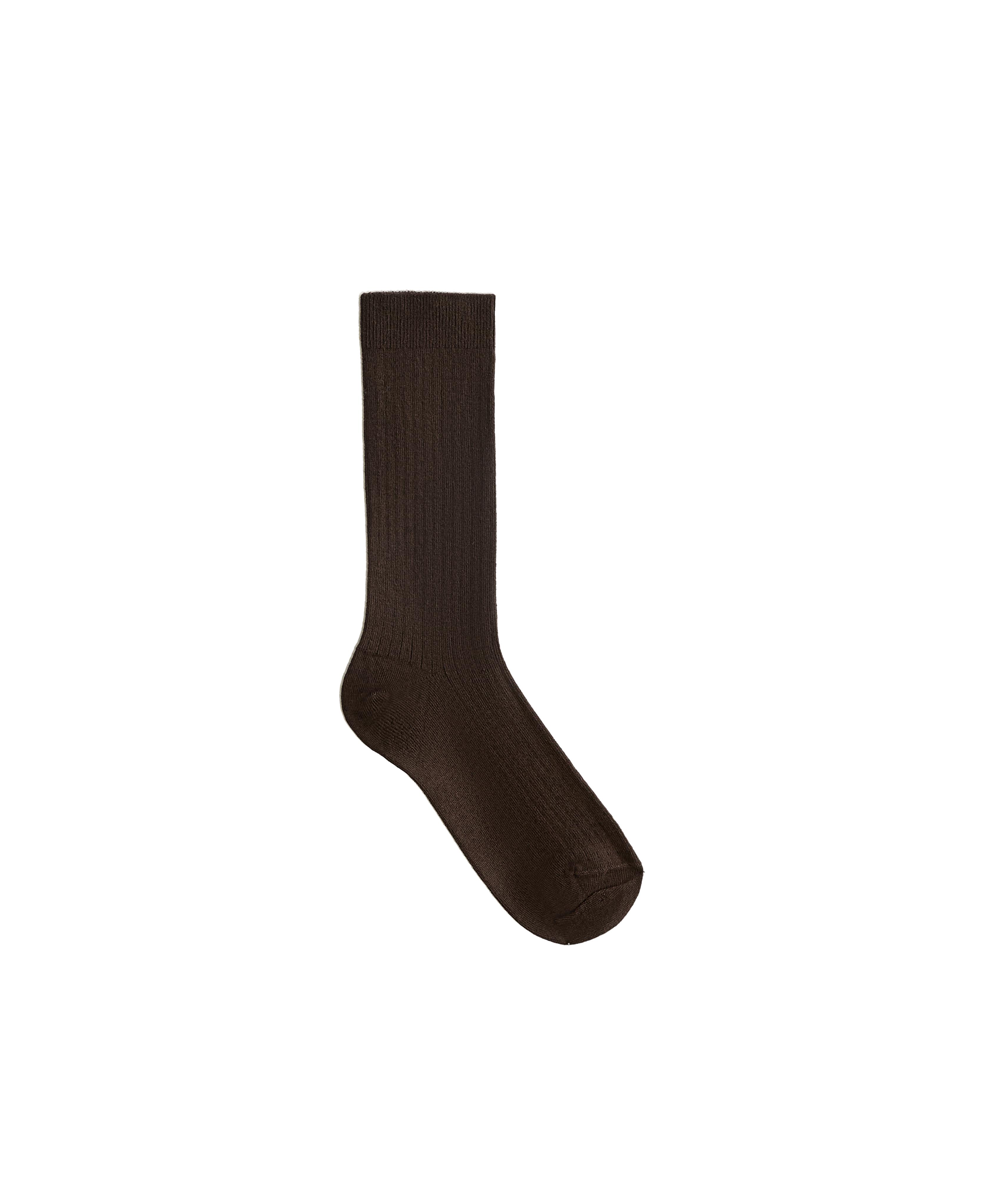 Modal blend classic socks with 13% cashmere — CHOCOLATE