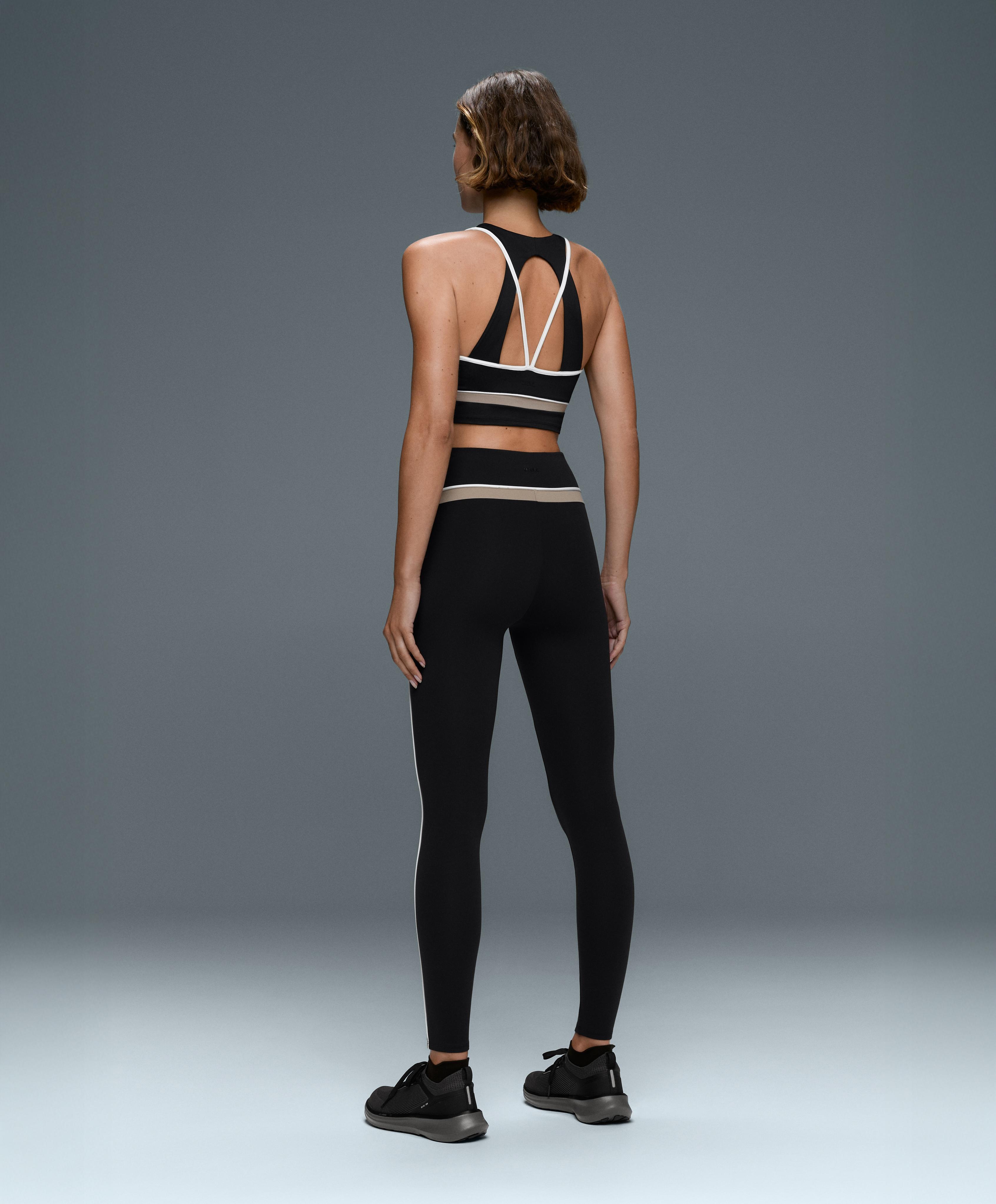 Comfortlux colour block piping tank top — BLACK