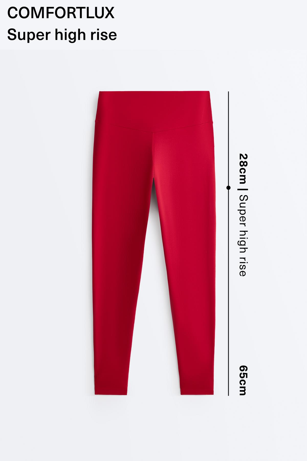 Comfortlux high-waisted ankle-length leggings — BRIGHT RED