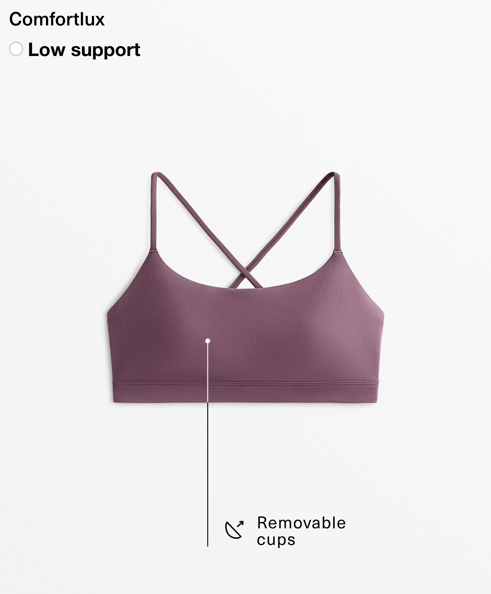 Comfortlux light-support sports bra with crossover straps