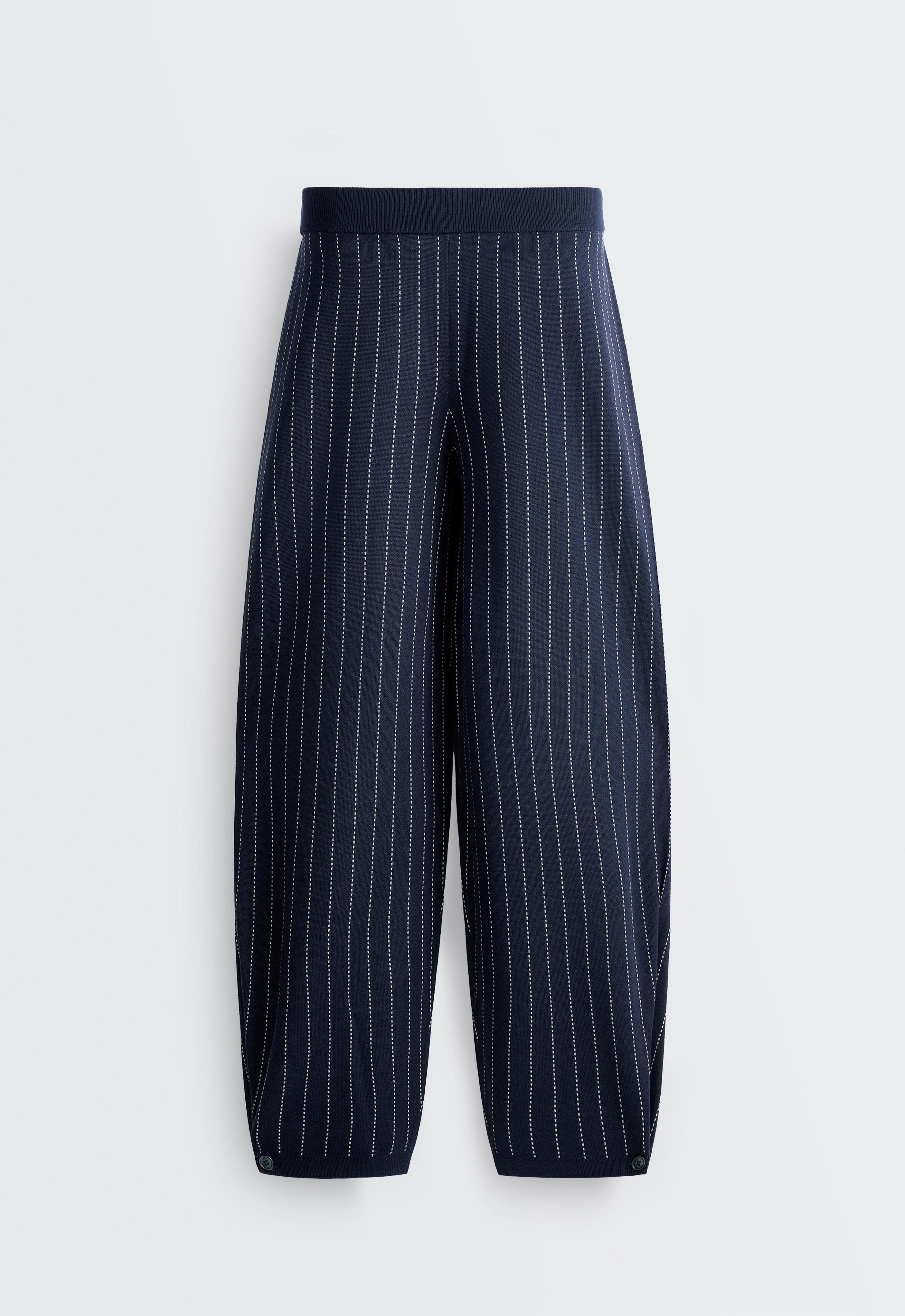 Pinstripe knit cocoon trousers Pinstripe knit cocoon trousers