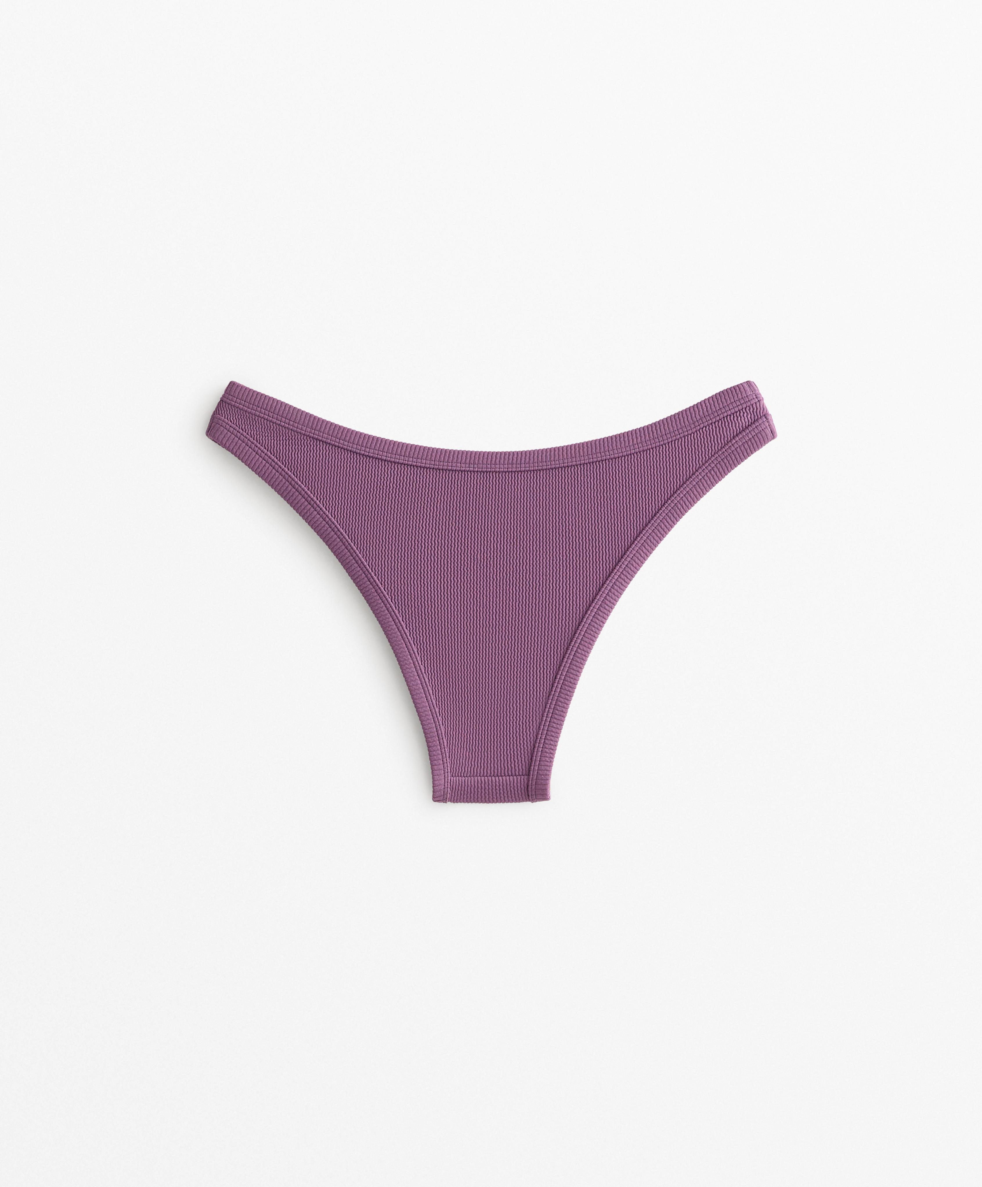 Rib U-cut medium-coverage bikini briefs