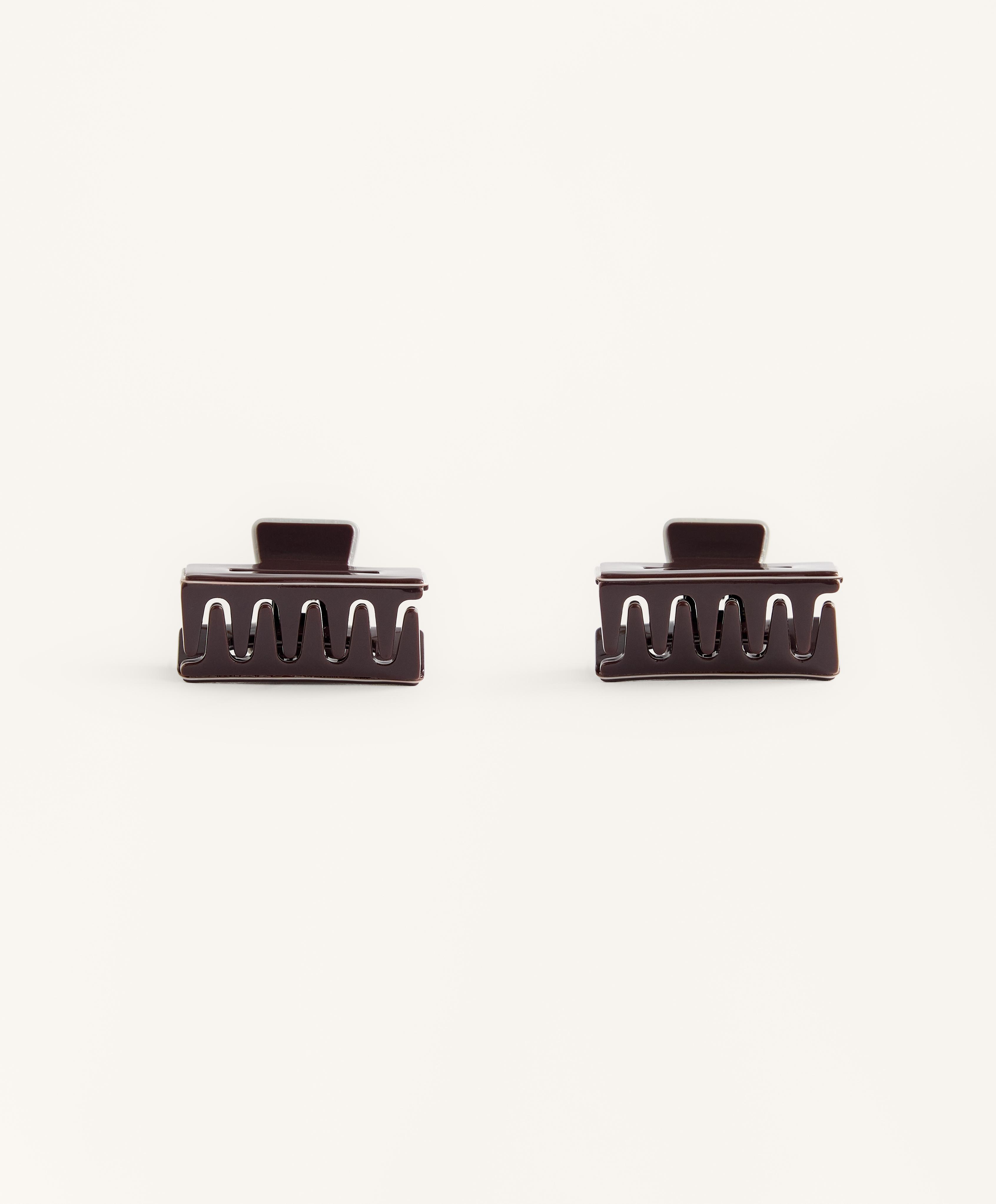 2'li kare şeritli saç tokası