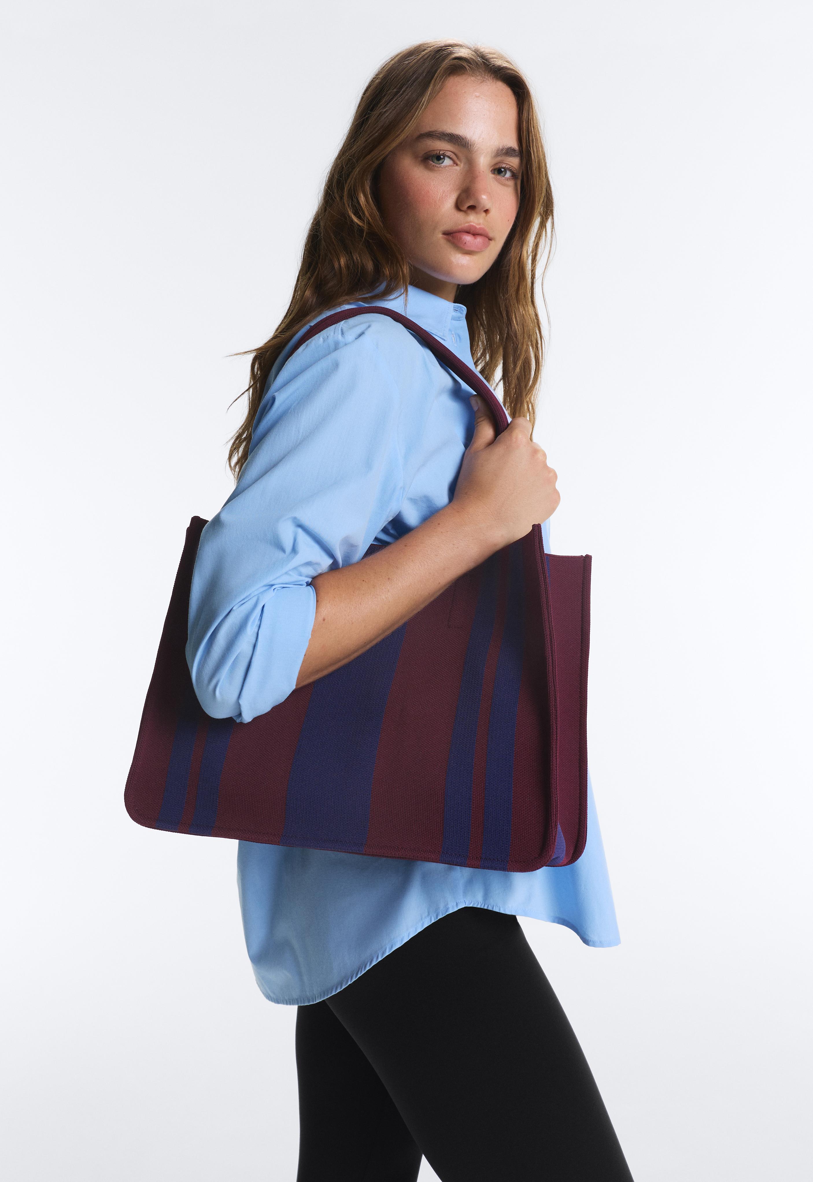 Striped shopper bag