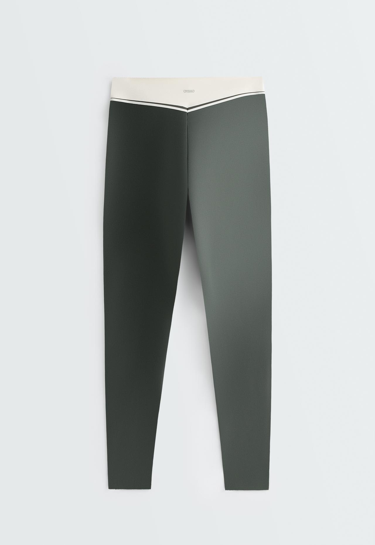 ankle-length High rise Compressive Core control block leggings — OCEAN