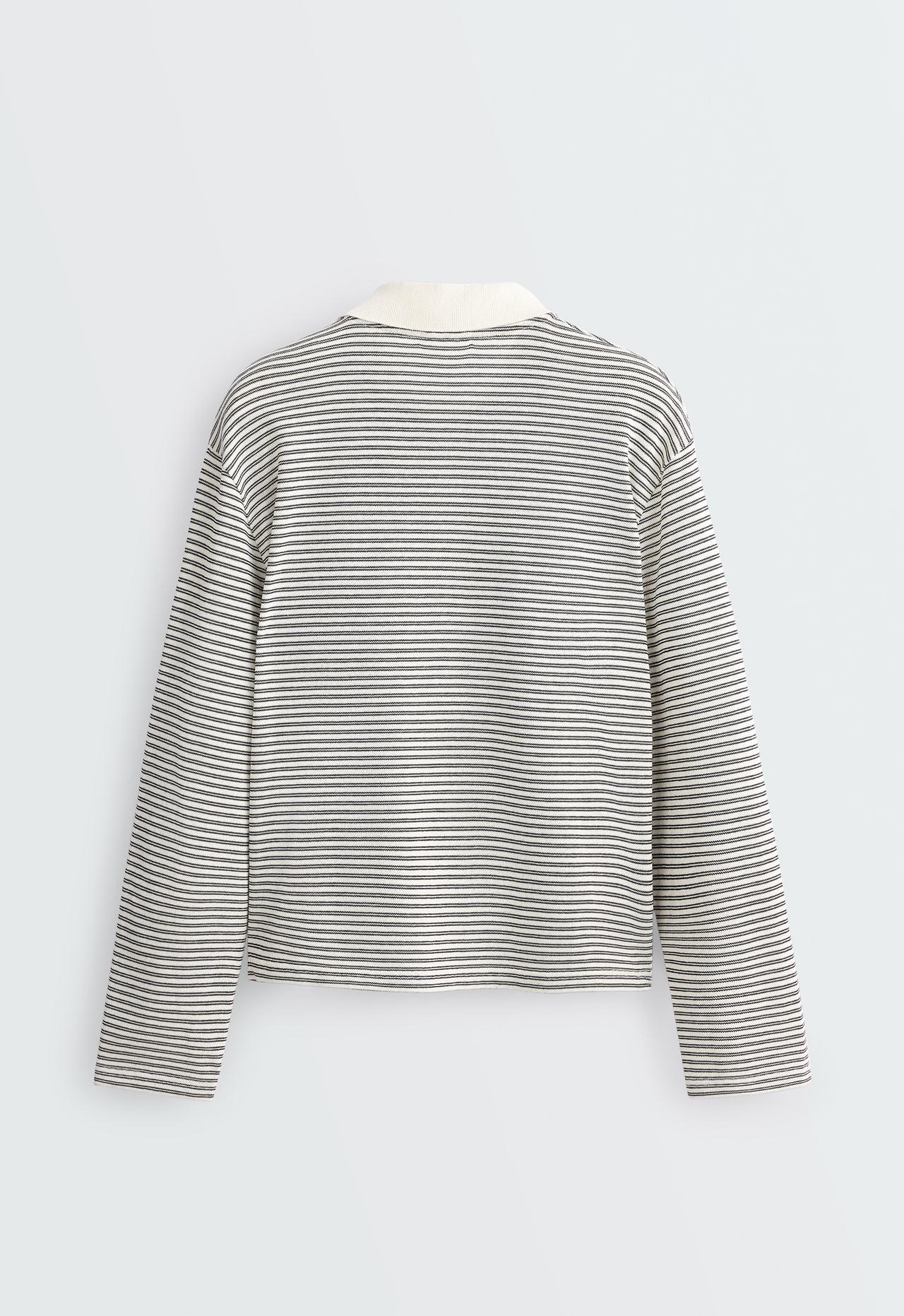 Piqué cotton striped polo shirt — WHITE 