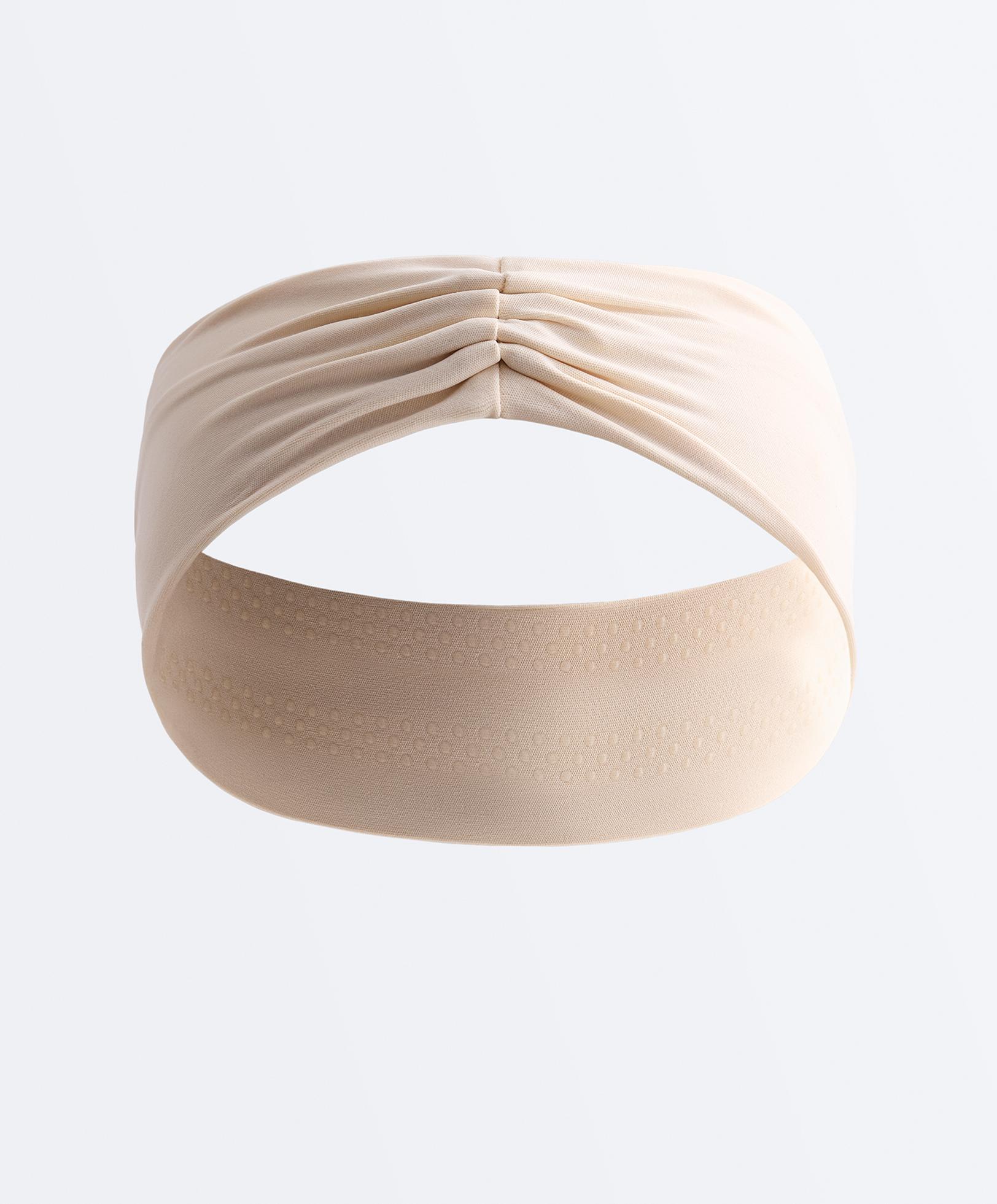 Ruched sports headband — CREAM