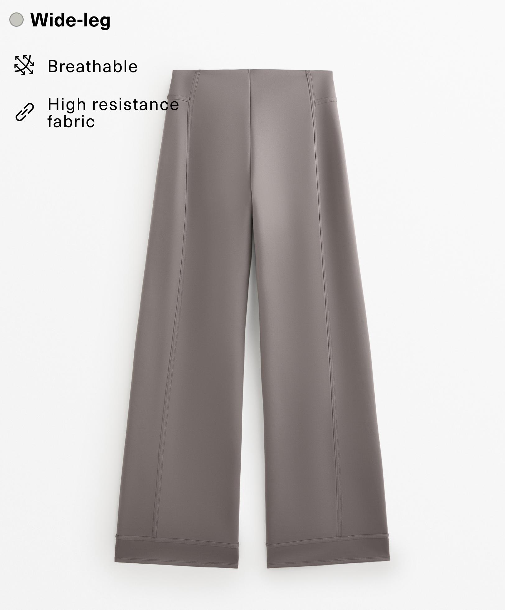 Neoprene-effect wide-leg trousers
