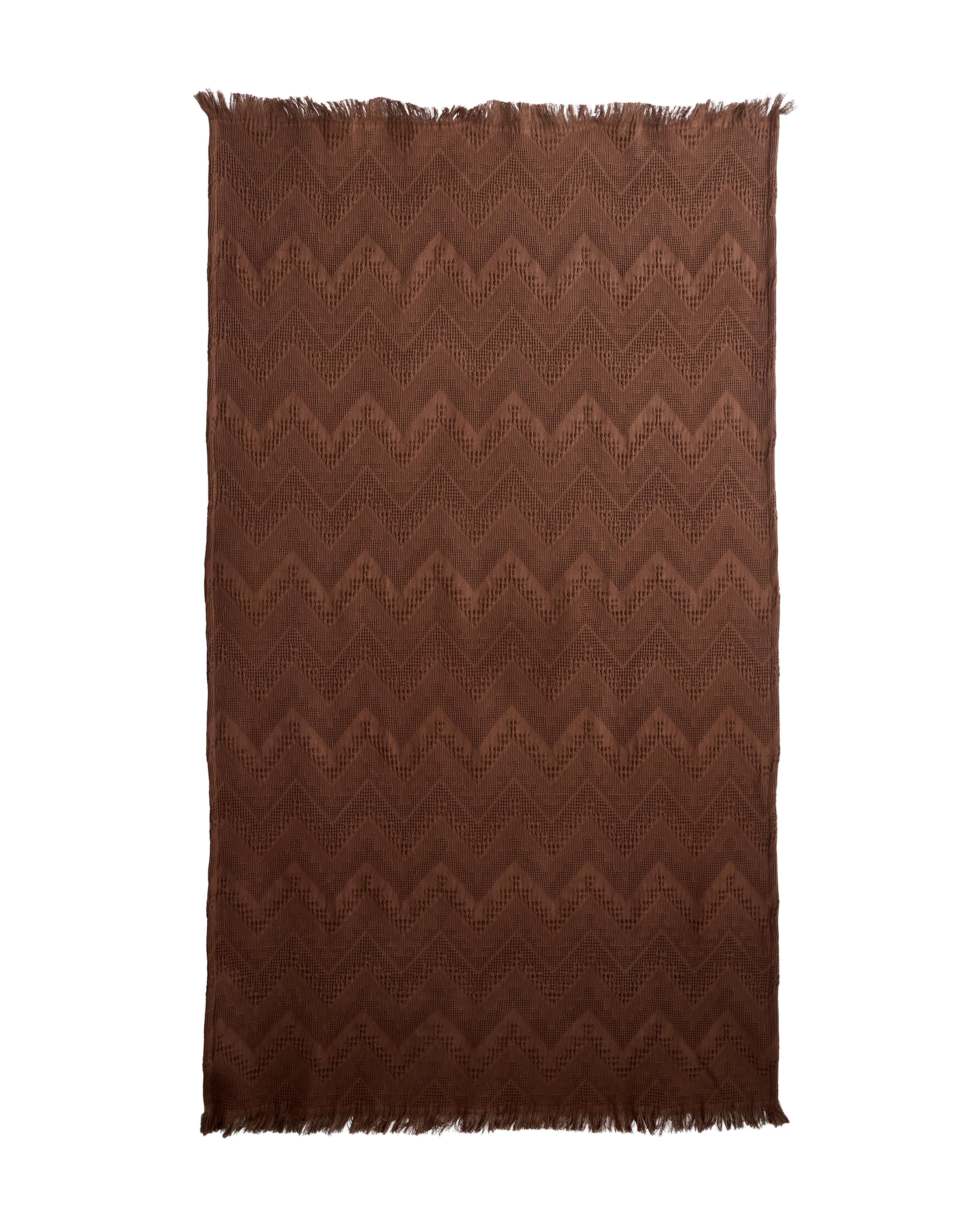 100% cotton chevron towel — Dark chocolate