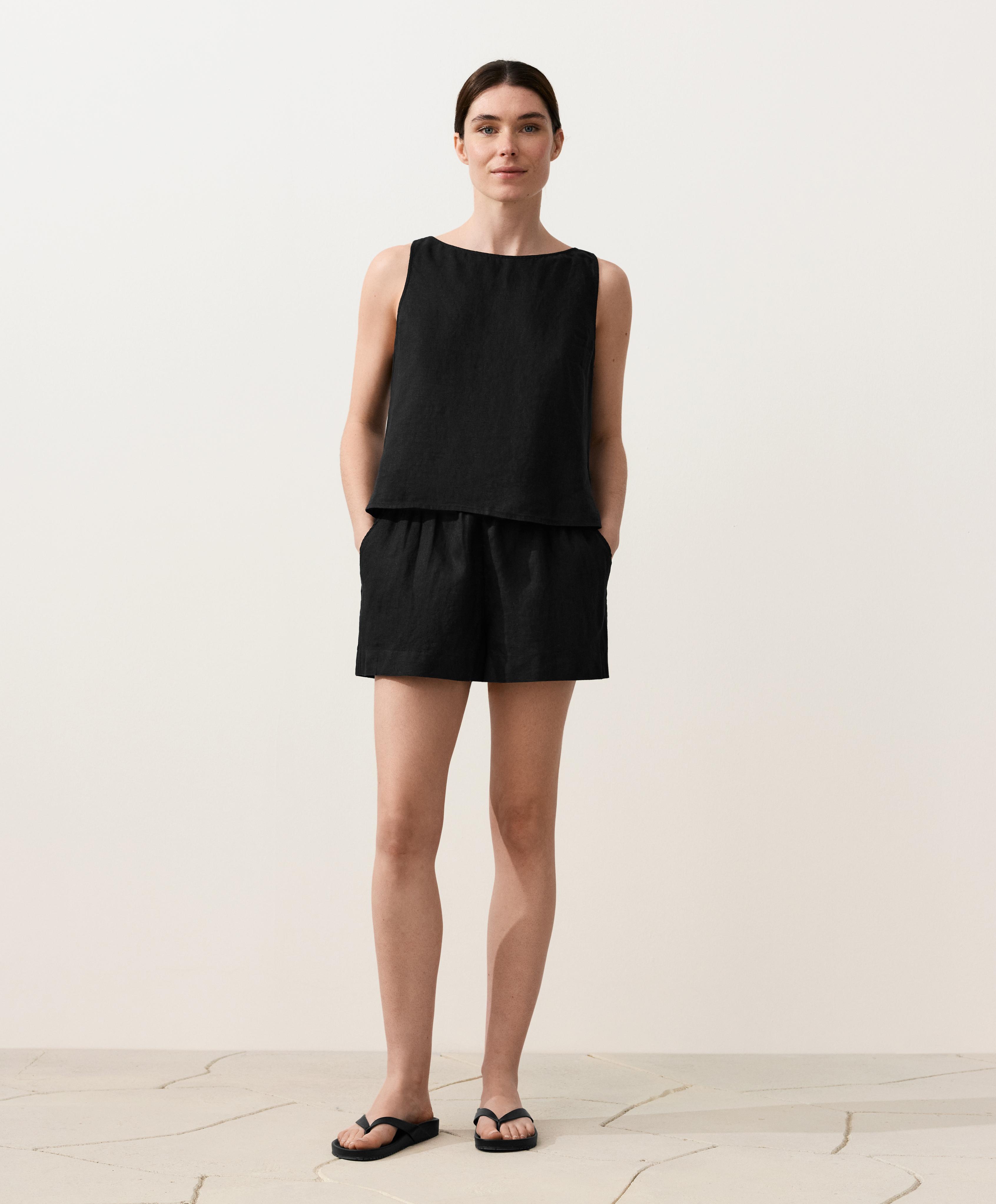 100% linen square Top