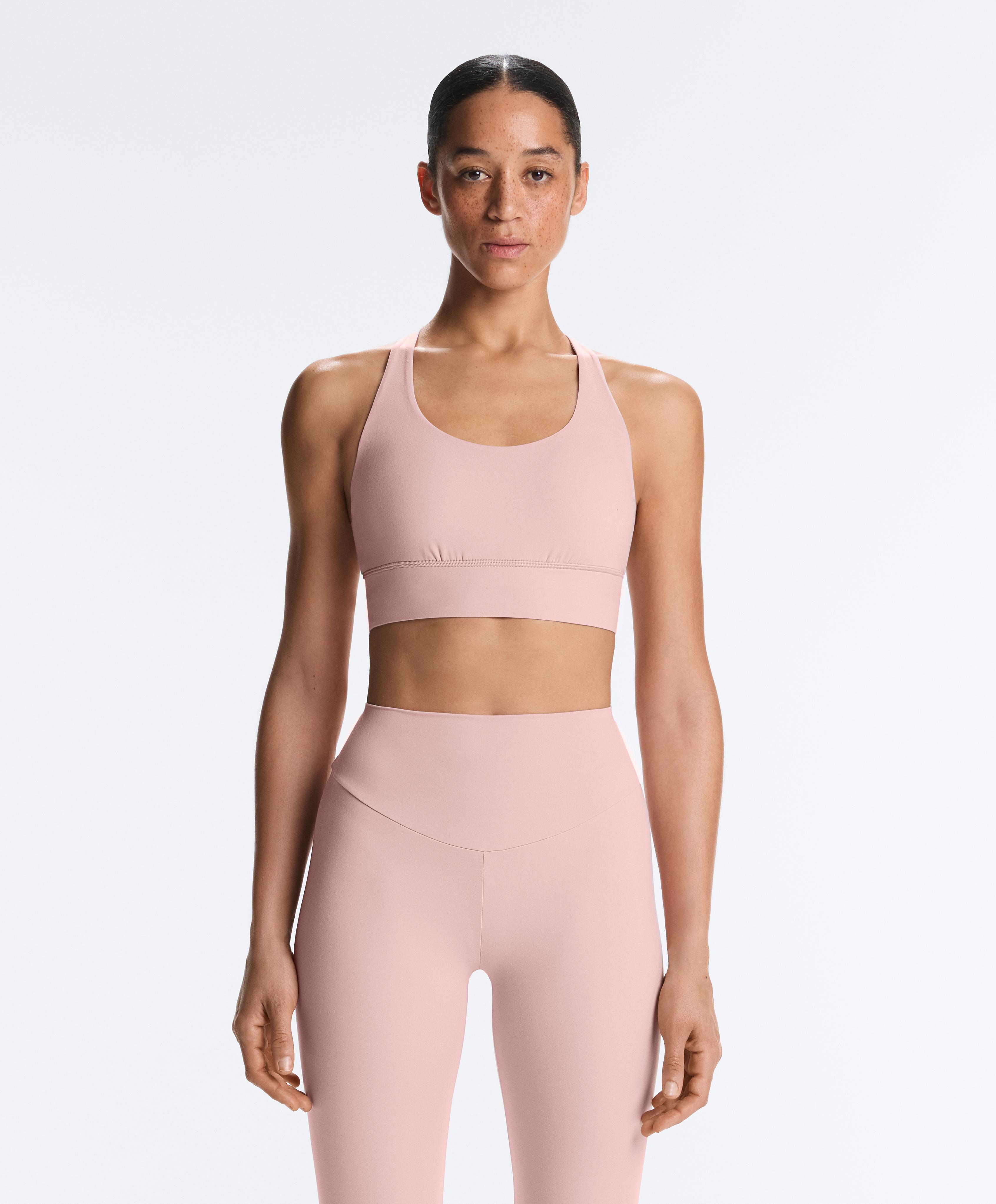 Medium-support Comfortlux sports bra with cups — NUDE PINK