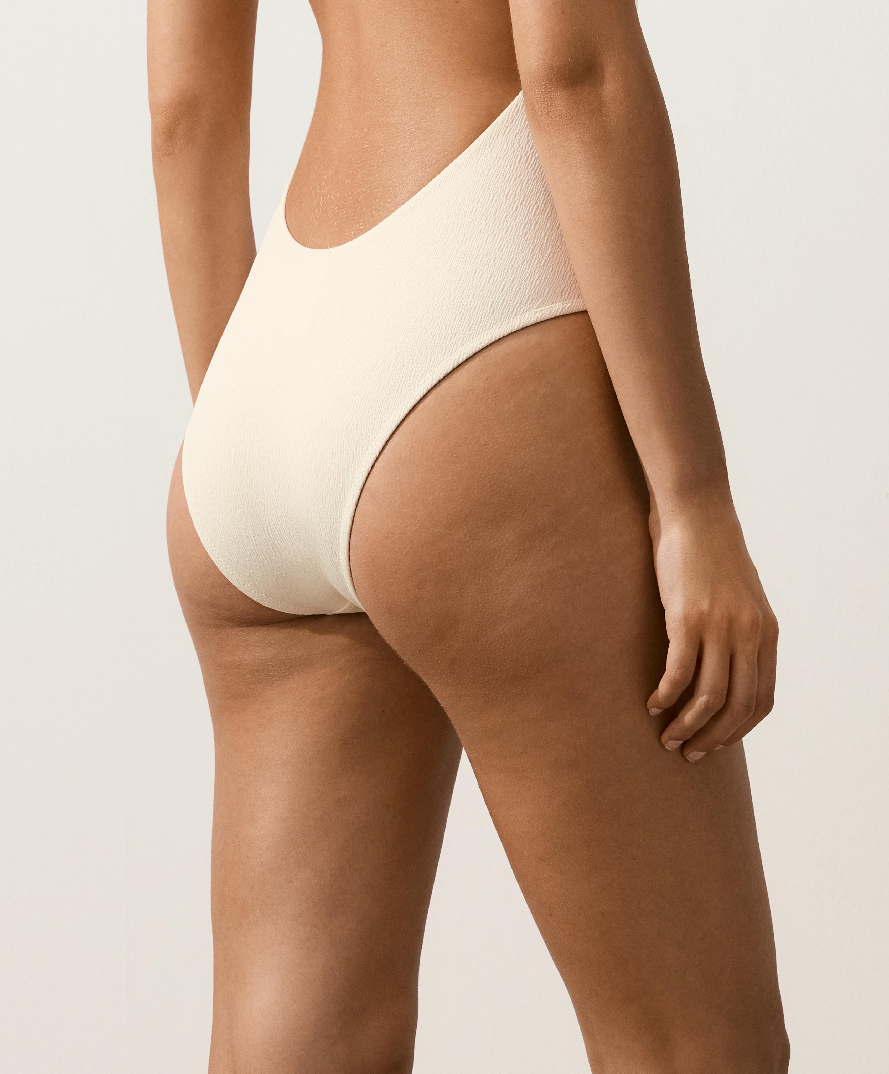 Braided halterneck swimsuit — ECRU