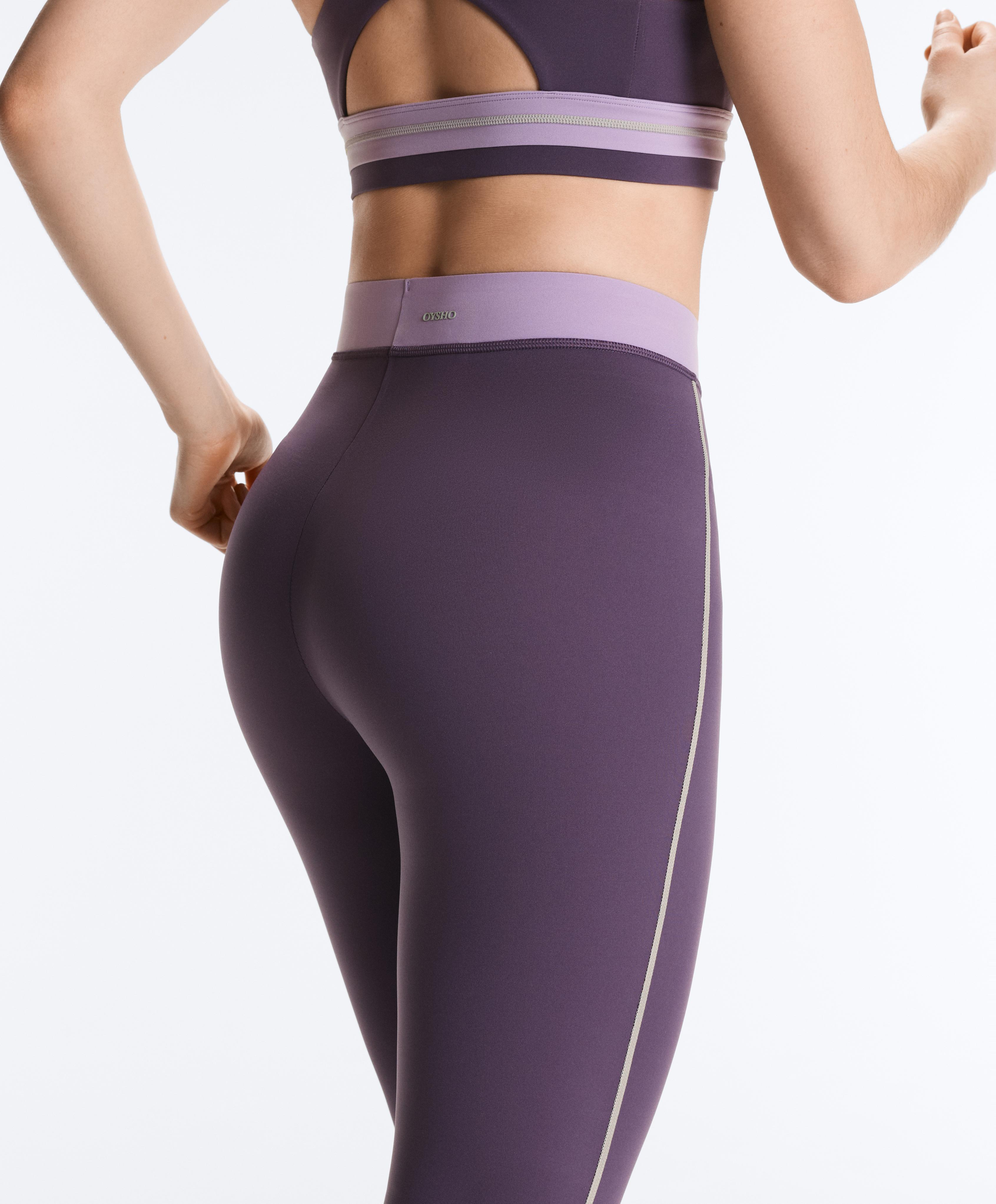 Compressive high rise 65cm ankle-length leggings — WASHED PURPLE