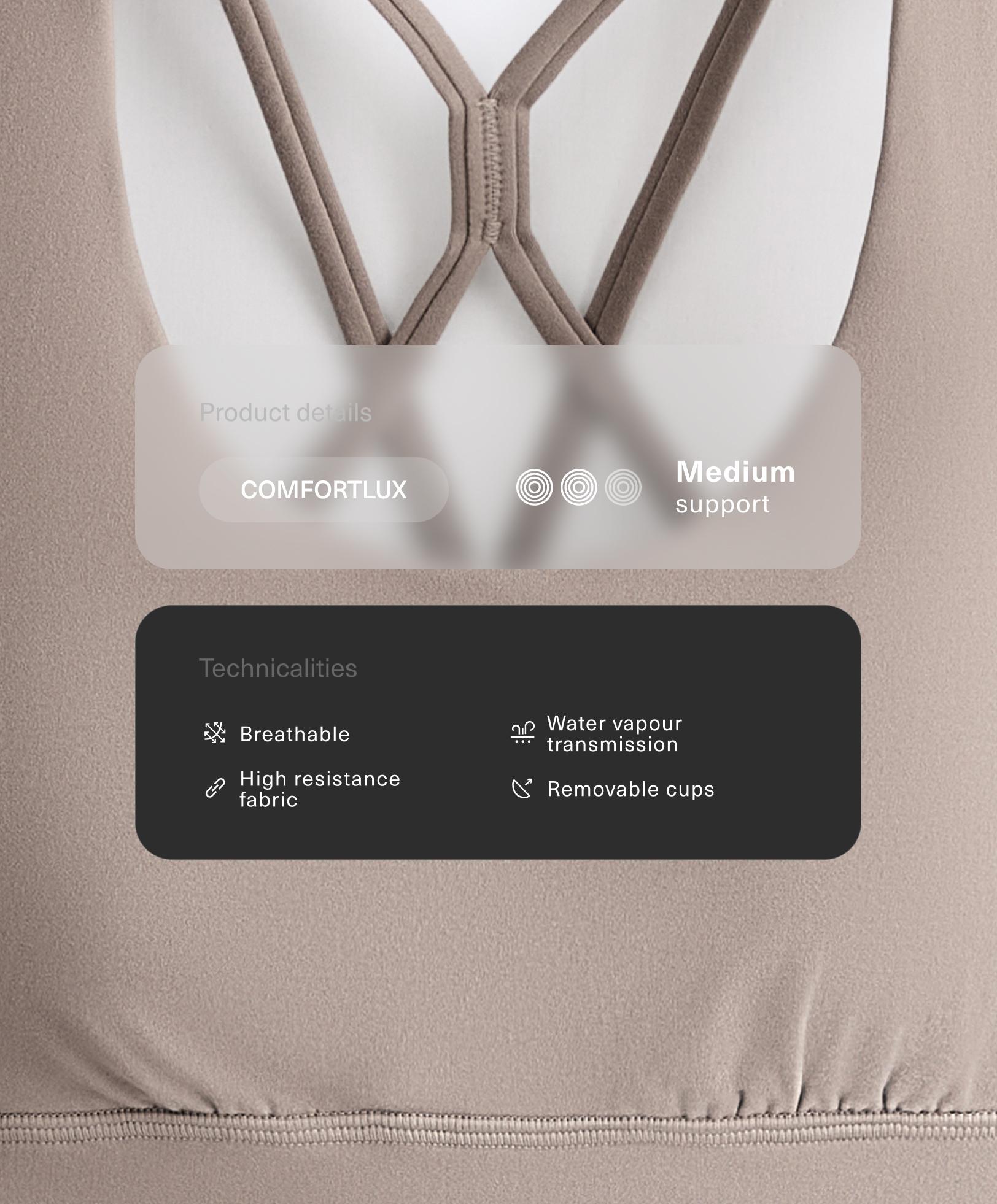 Medium-support Comfortlux sports bra with cups — PALE TAUPE