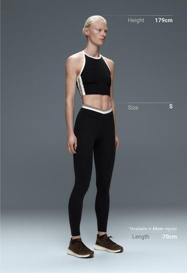 Comfortlux ankle-length high rise block leggings — BLACK 6