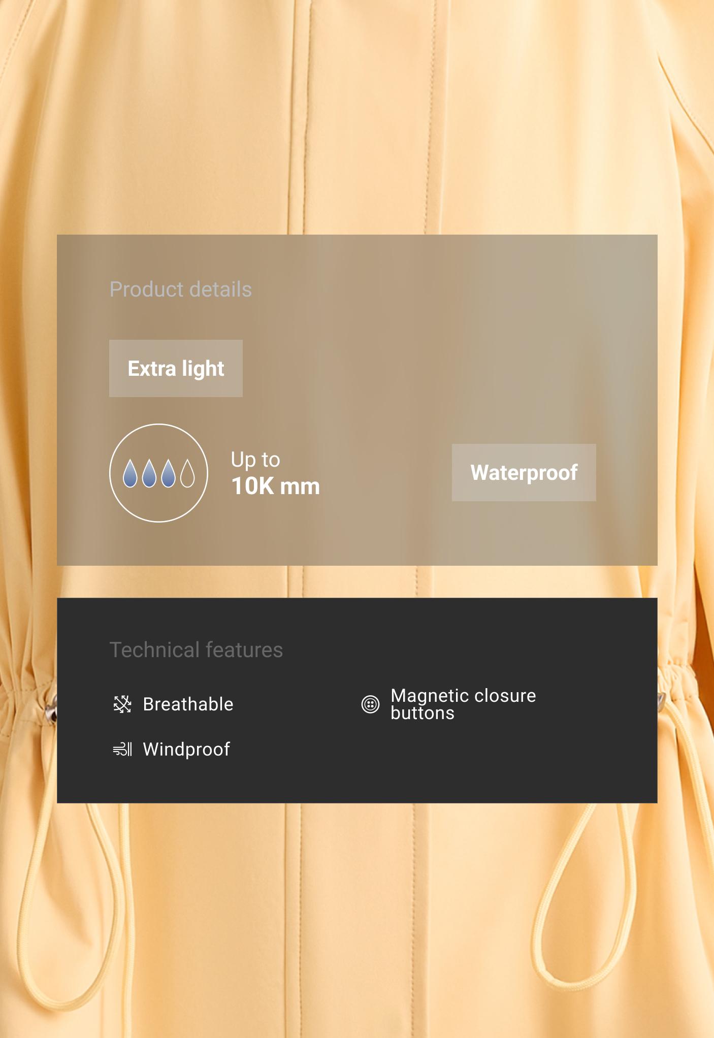 Veste extra légère imperméable 10 k Veste extra légère imperméable 10 k