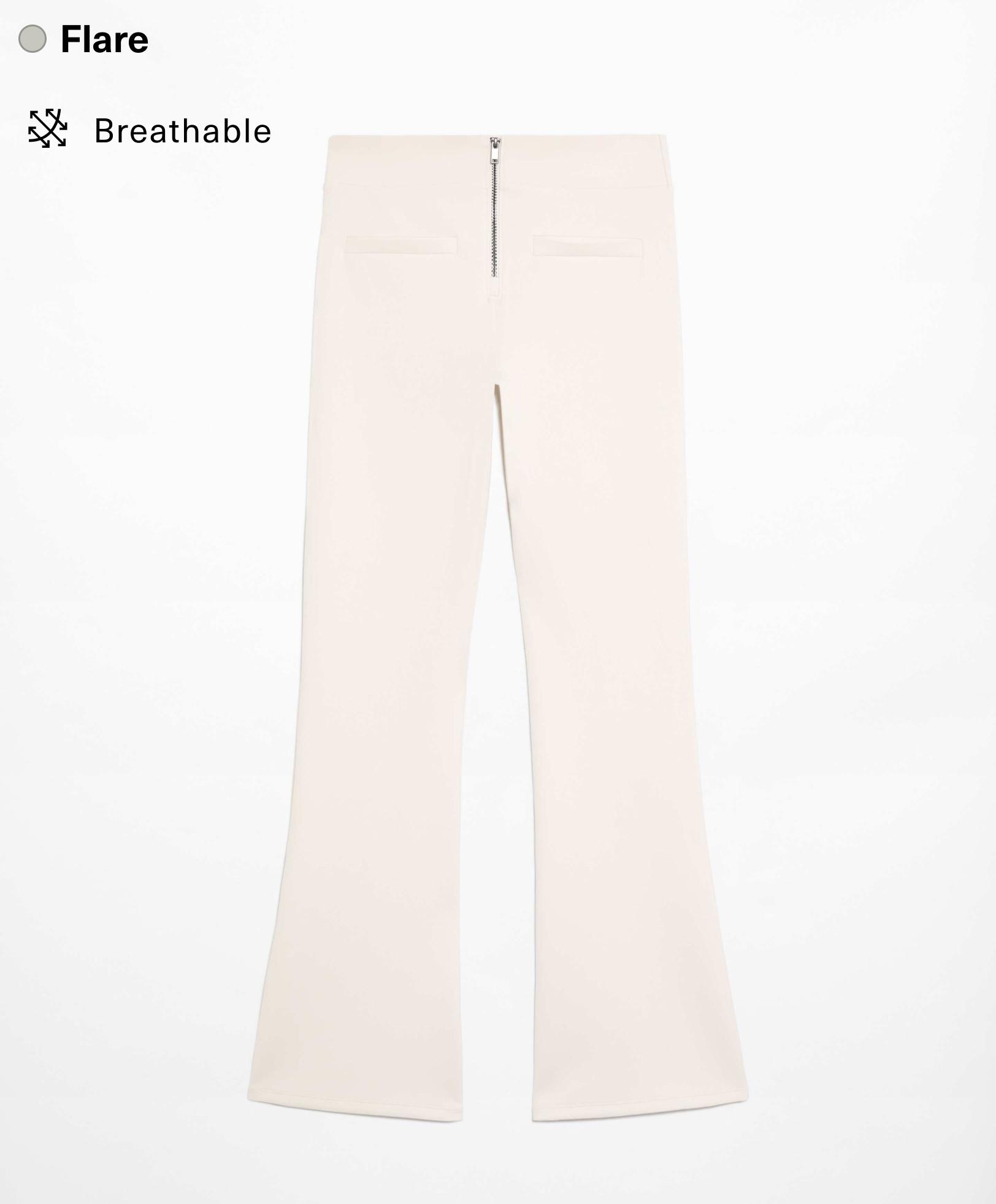 Neoprene-effect low-rise flare trousers