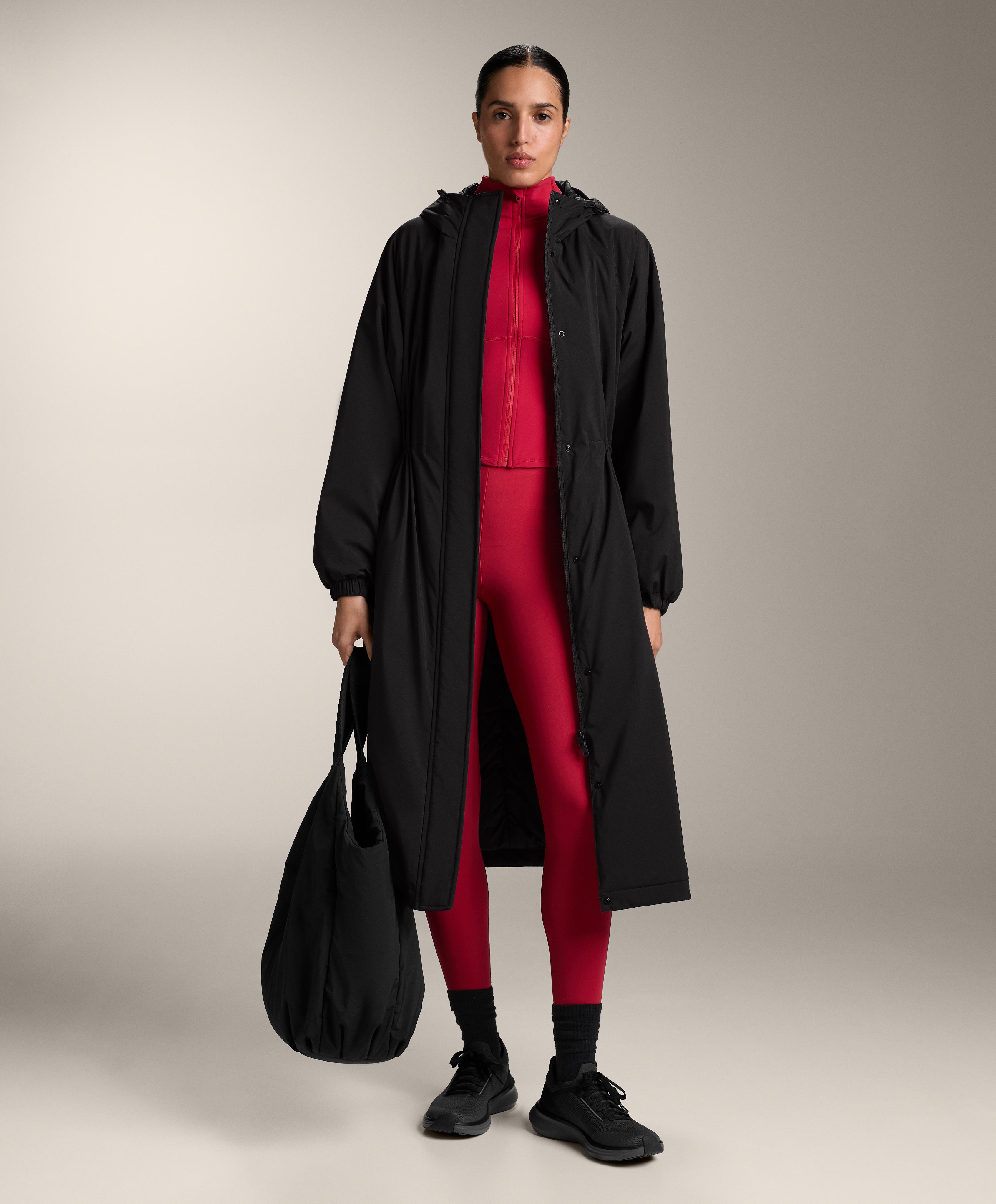 Light warm technical jacket with seams — RED