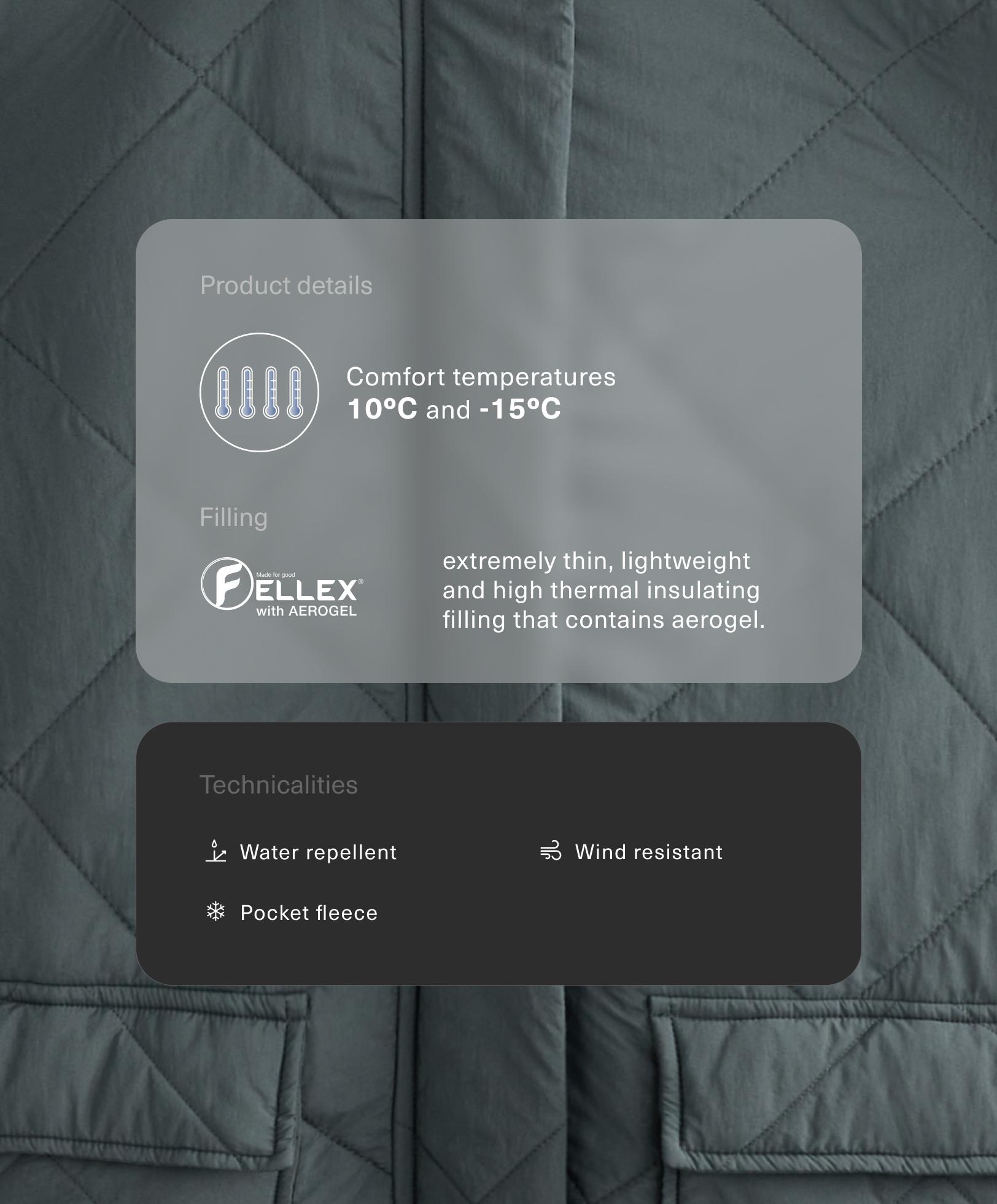 Chaqueta acolchada repelente al agua FELLEX® con AEROGEL - Rebajas