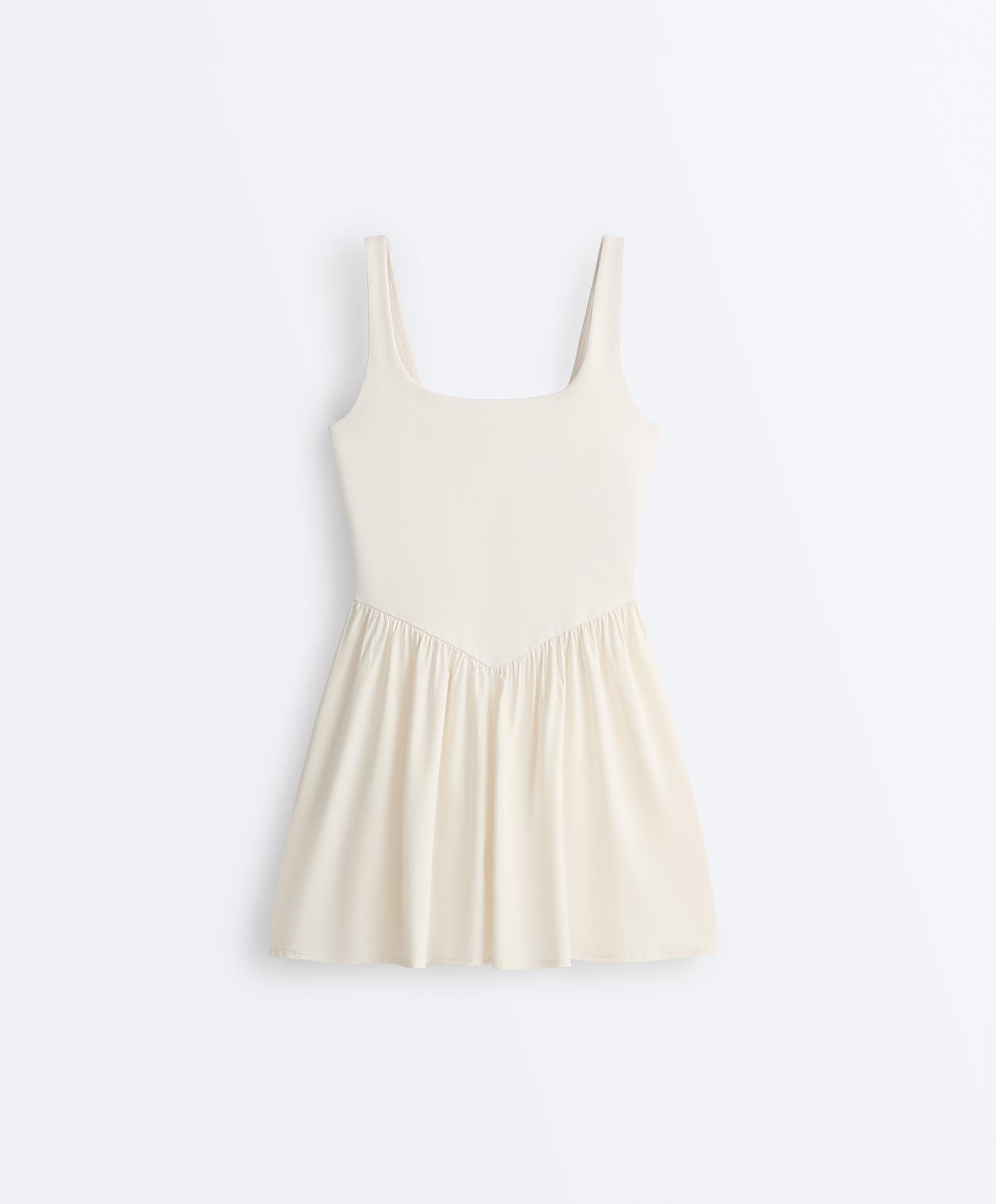 Comfortlux short dress — PALE ECRU