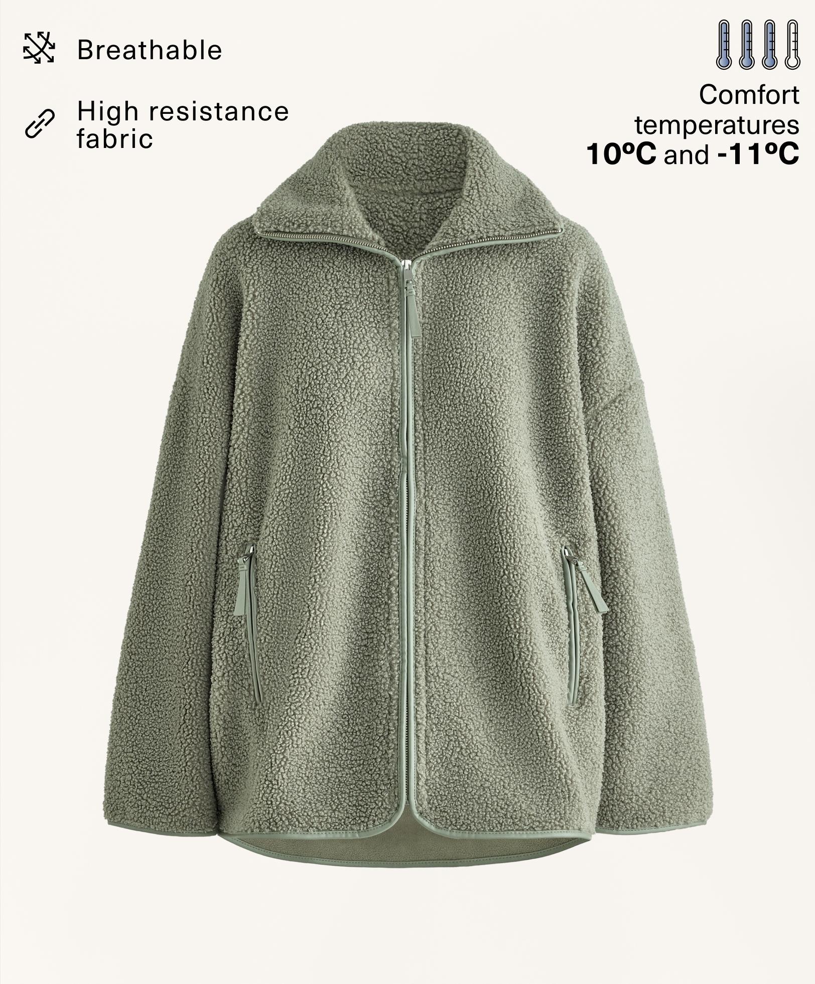 Faux-shearling oversize jacket