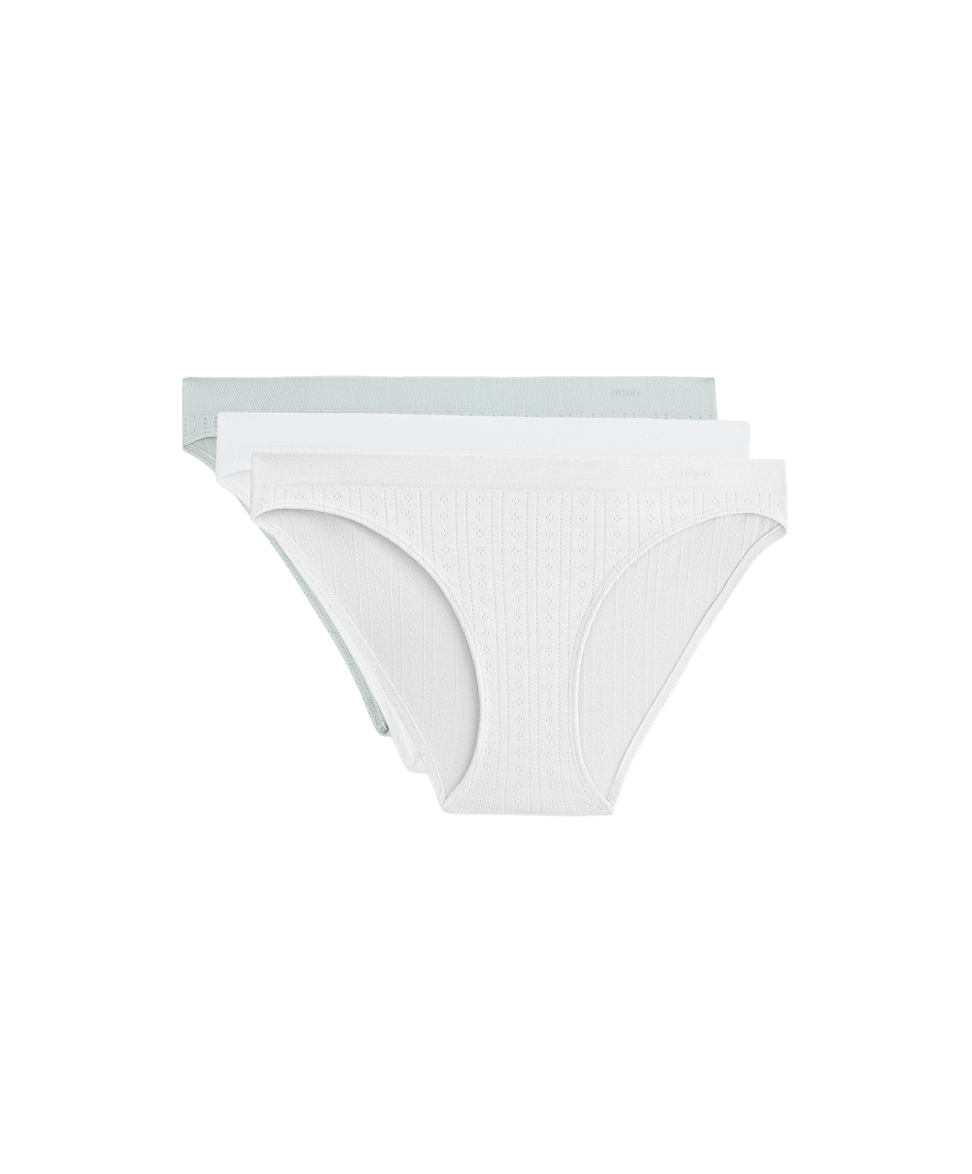 3 seamless soft-touch openwork classic briefs — AQUAMARINE