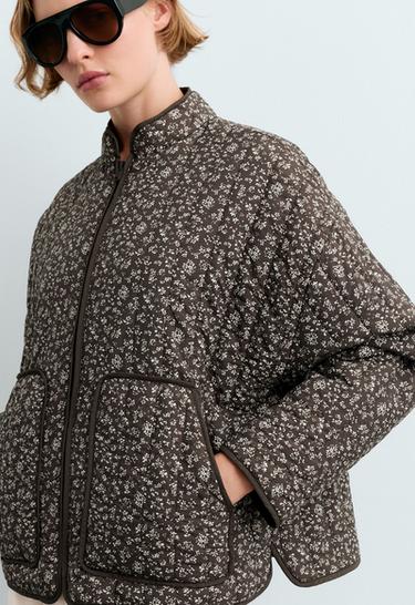 FELLEX® AEROGEL floral water-repellent midi padded jacket — Purplish brown 4