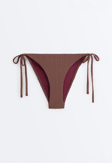 Medium-coverage geometric tie bikini briefs — LIGHT KHAKI 7