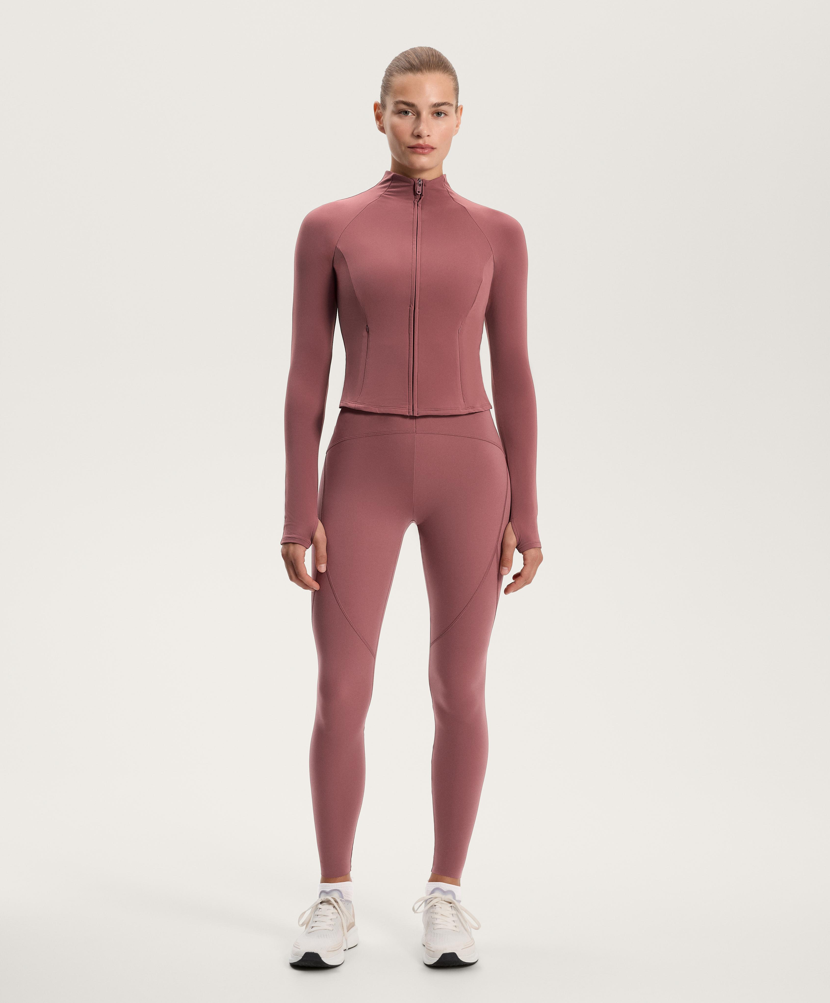 Total look running lekko ocieplany Rosette ciemny z kompresją