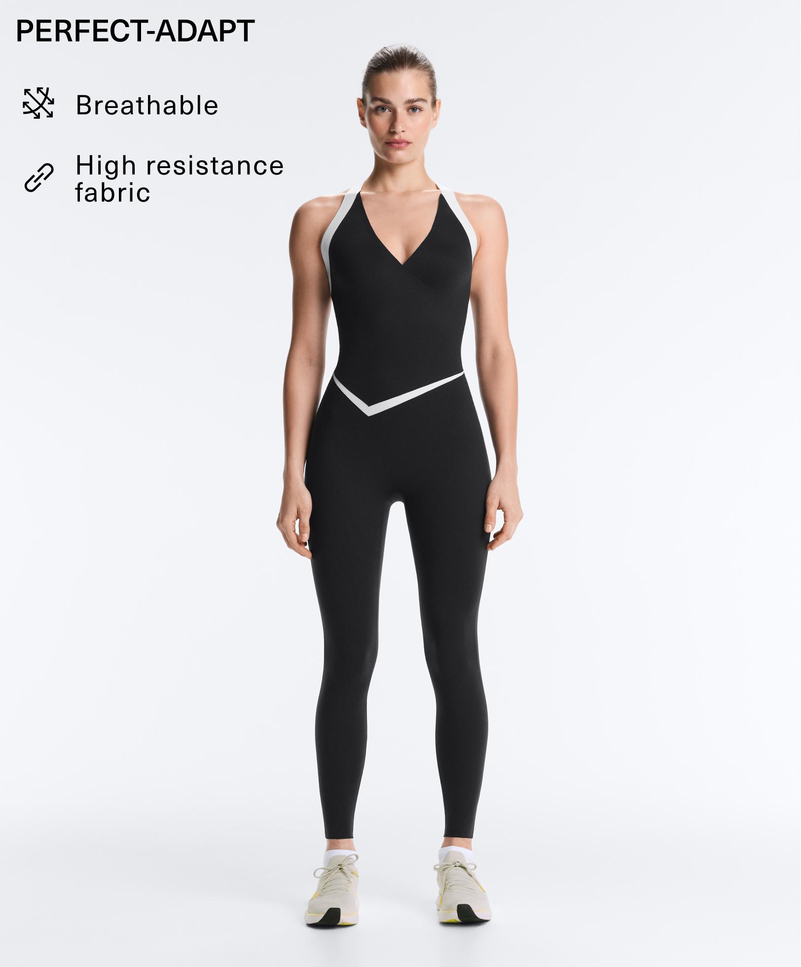 Perfect-adapt sleeveless contrast jumpsuit