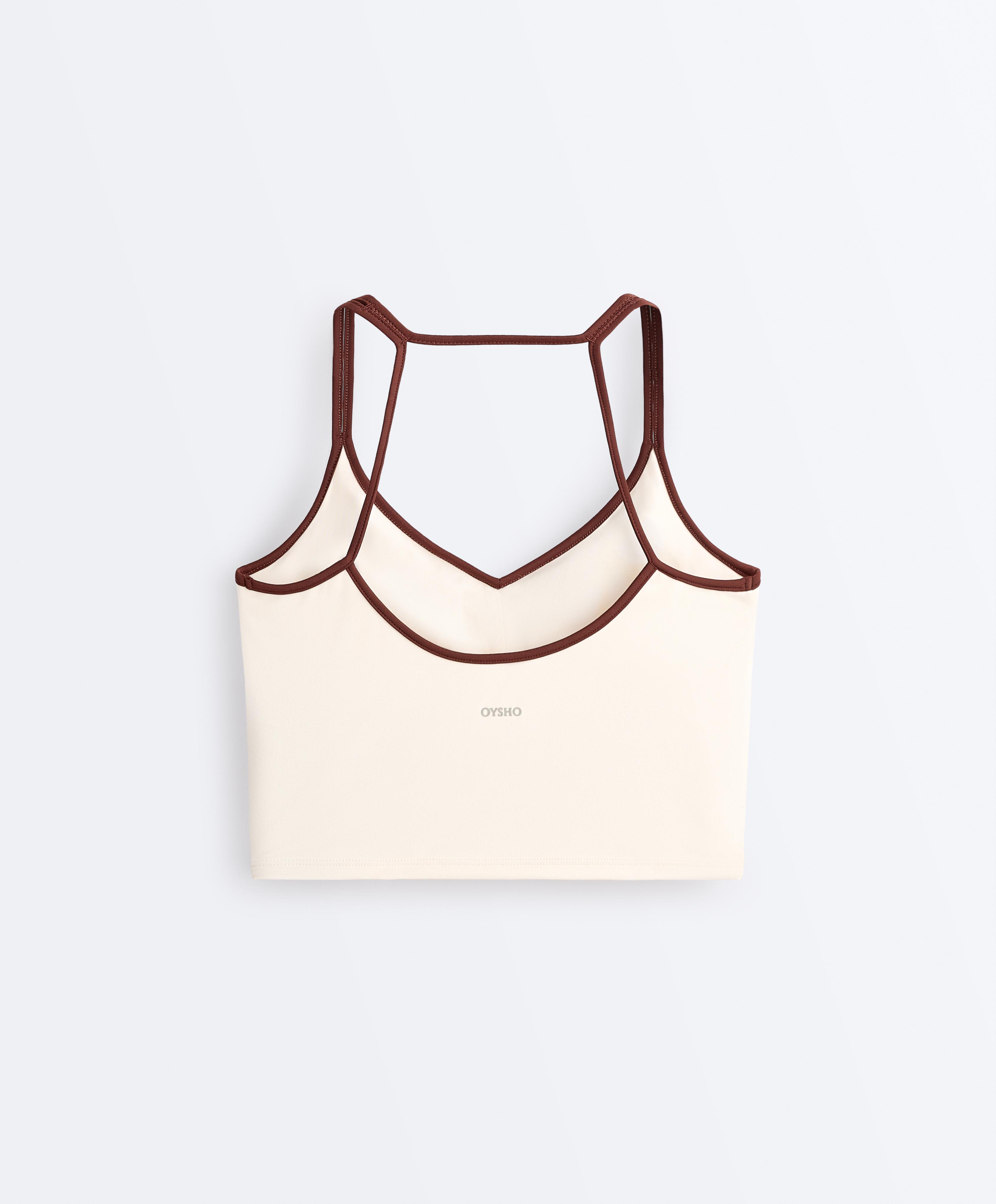 Comfortlux contrast strap tank top — PALE ECRU