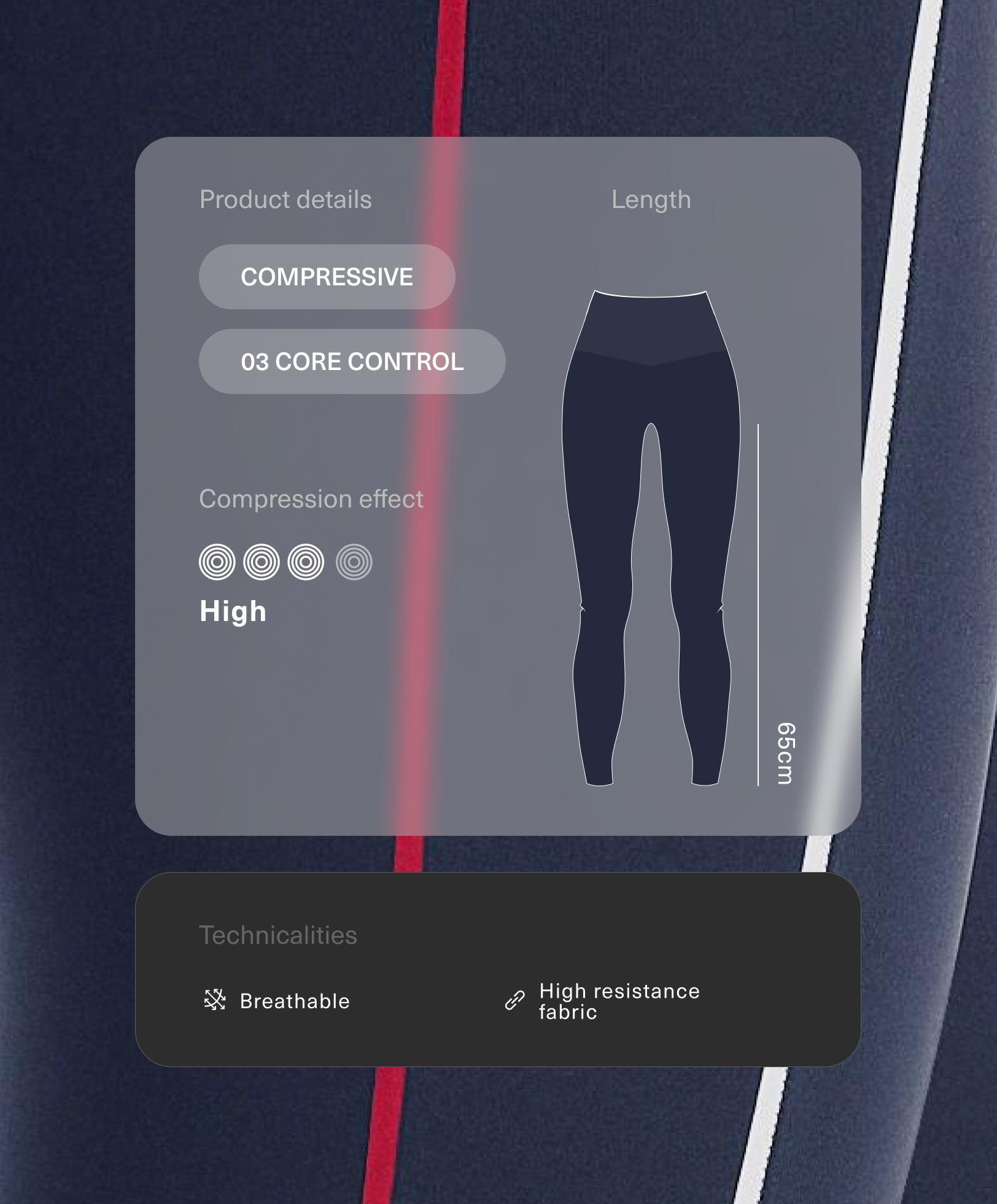 Легинсы Compressive с высокой посадкой, компрессионным поясом, 65 см Легинсы Compressive с высокой посадкой, компрессионным поясом, 65 см