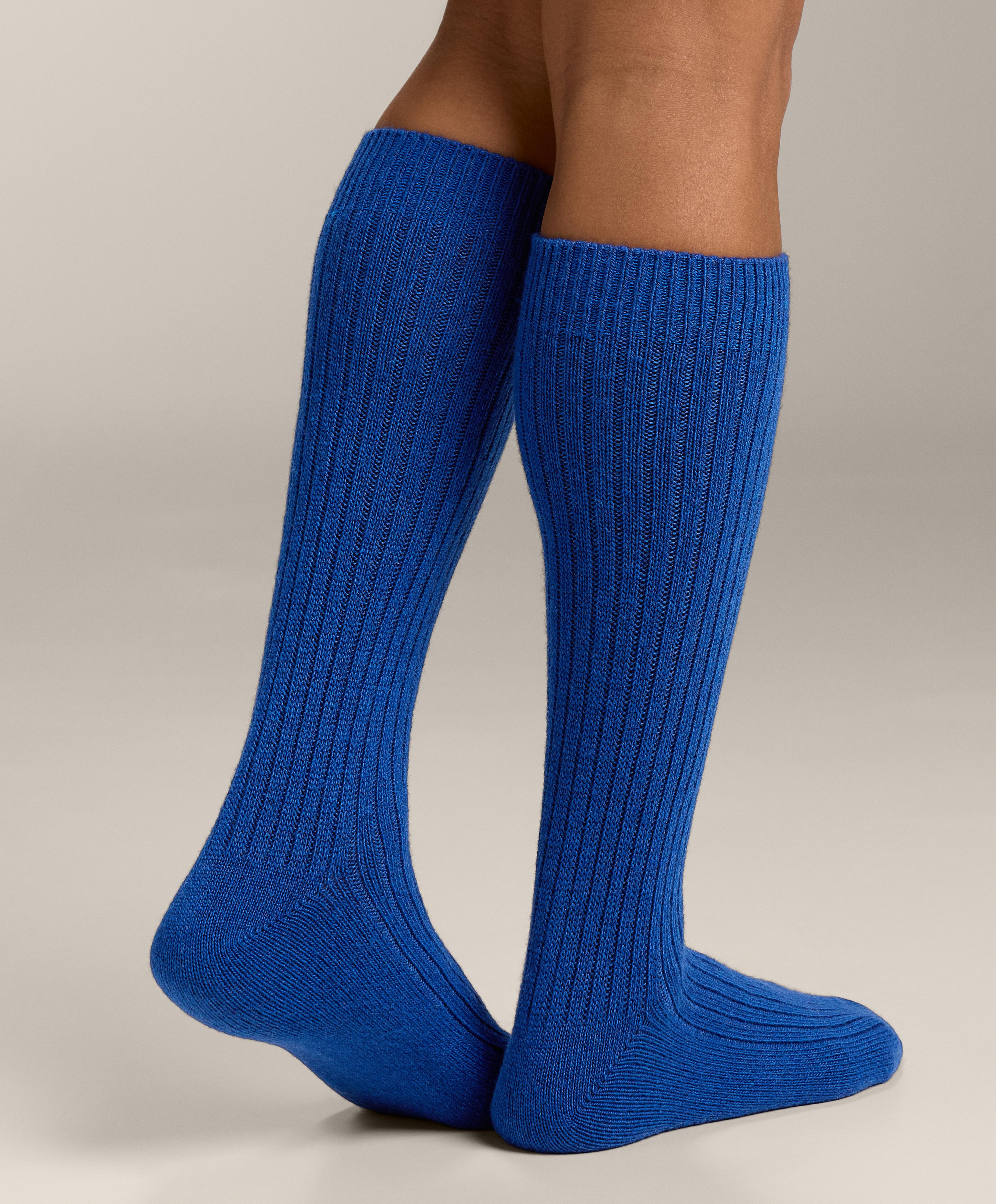 Classic socks 15% cashmere 10% wool — MID-BLUE