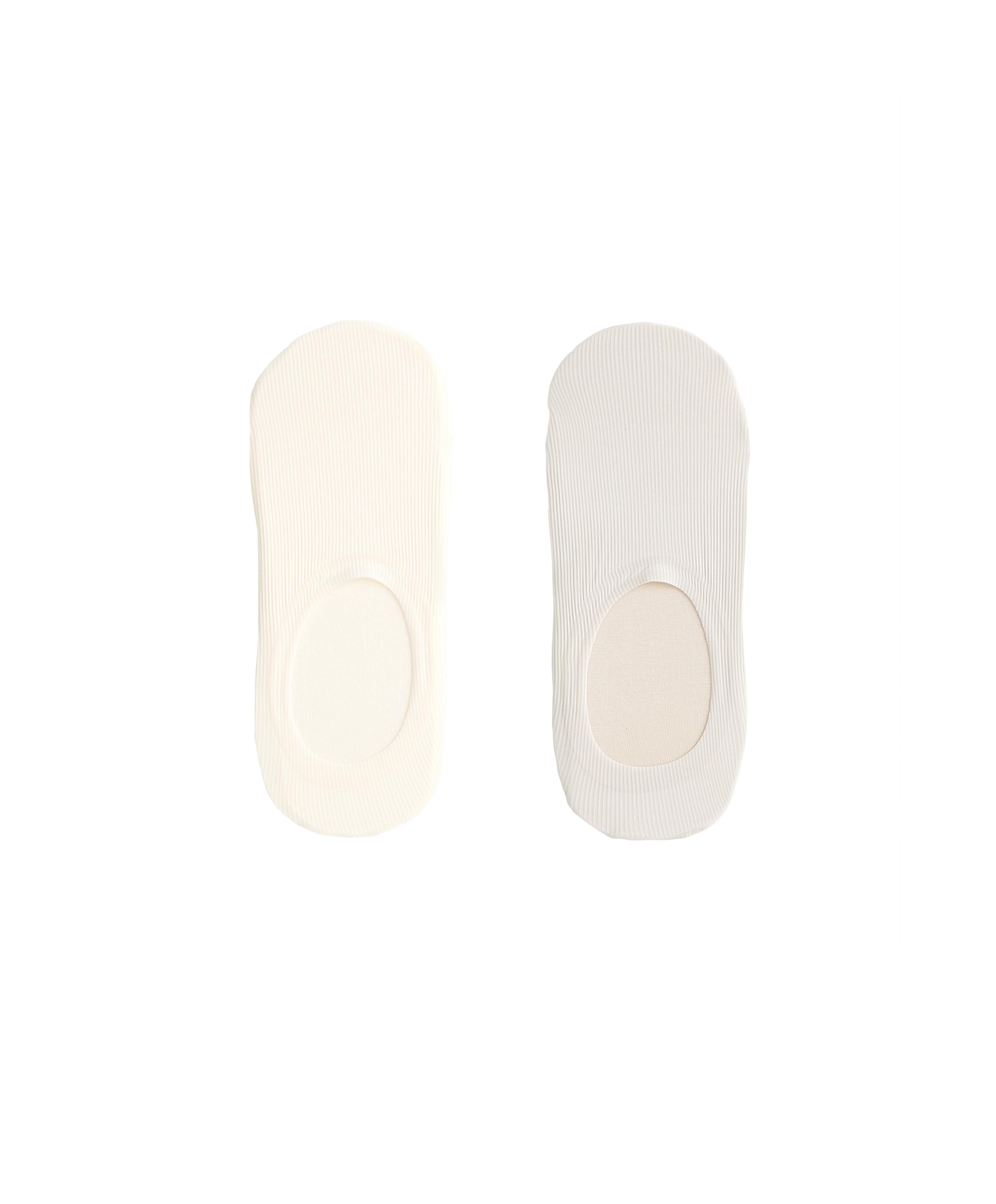 2 pairs of microfibre rib high-cut invisible socks — LIGHT STONE